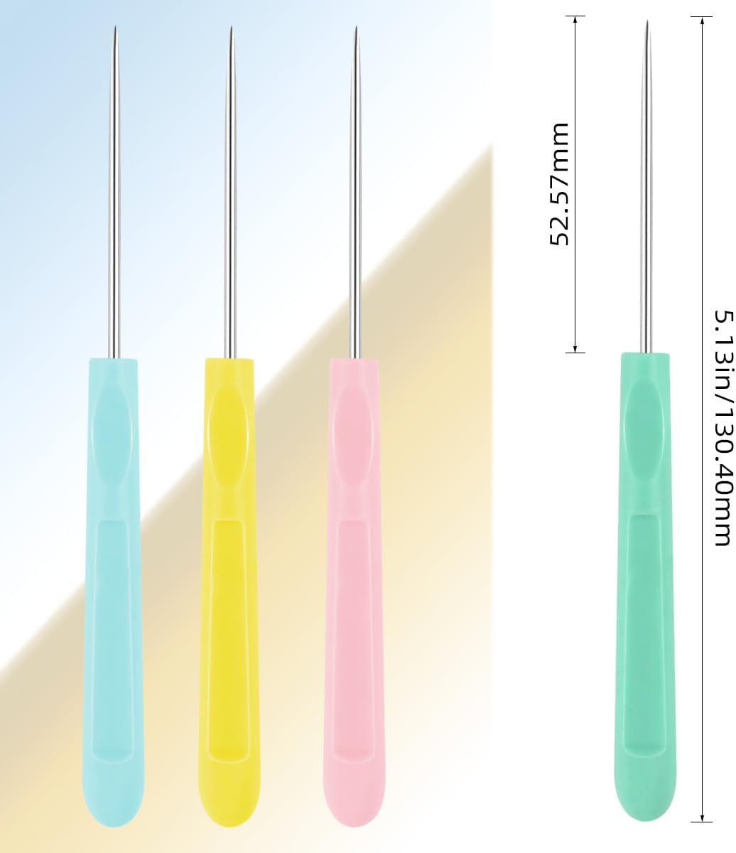 Cookie Decorating Scribe Supplies Icing Tool for Cake DIY Craft Leather Awl Sewing Stainless Steel Fondant Sugar Stir Needle Biscuit Pin Kit with Handle Baking Tool 12 Pieces