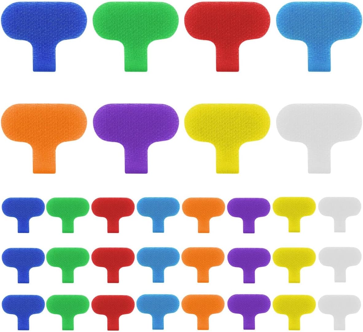 32 Pieces Multi-Color Electronic Cable Identification Tags Write On Cord Labels for Computers Management Writable Wire Electronics Self-Adhesive Nylon Wrap-It Label 8 Colors