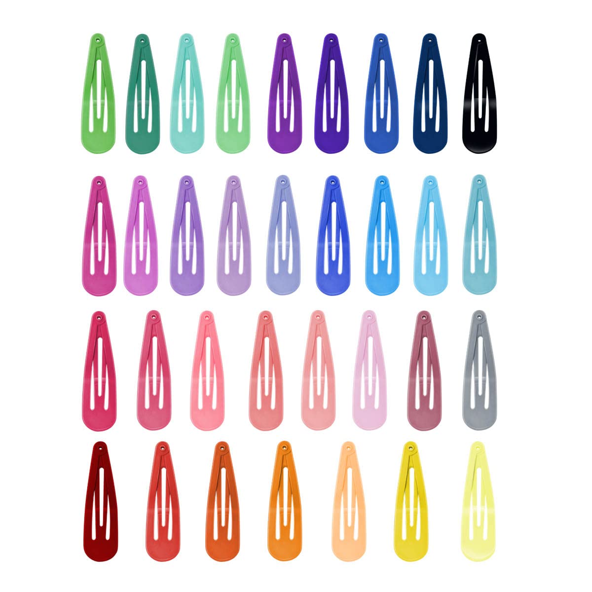 100 Pcs Girls Snap Hair Clips Colorful Barrettes 2 Inch No Slip Metal in 33 Candy Color Glossy Accessories for Women Teens Toddlers Ladies Assorted Colors