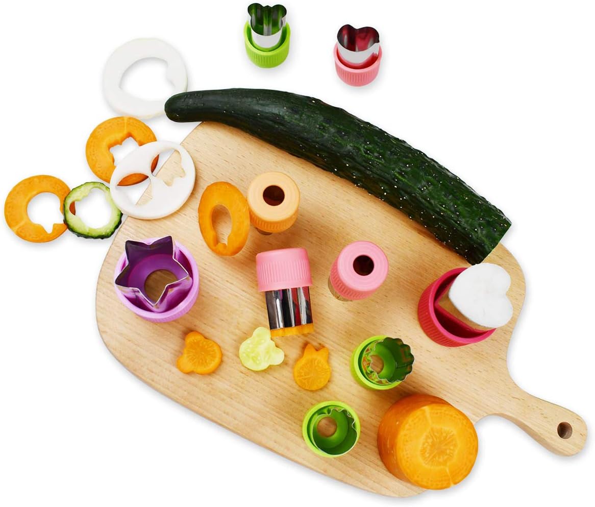 11Pcs Vegetable Cutter Shapes Set Mini Cookie & Fruit Pie Stamps Mold Stainless Steel Cutters Food for Kids Baking and Supplement Tools Accessories Christmas Gift