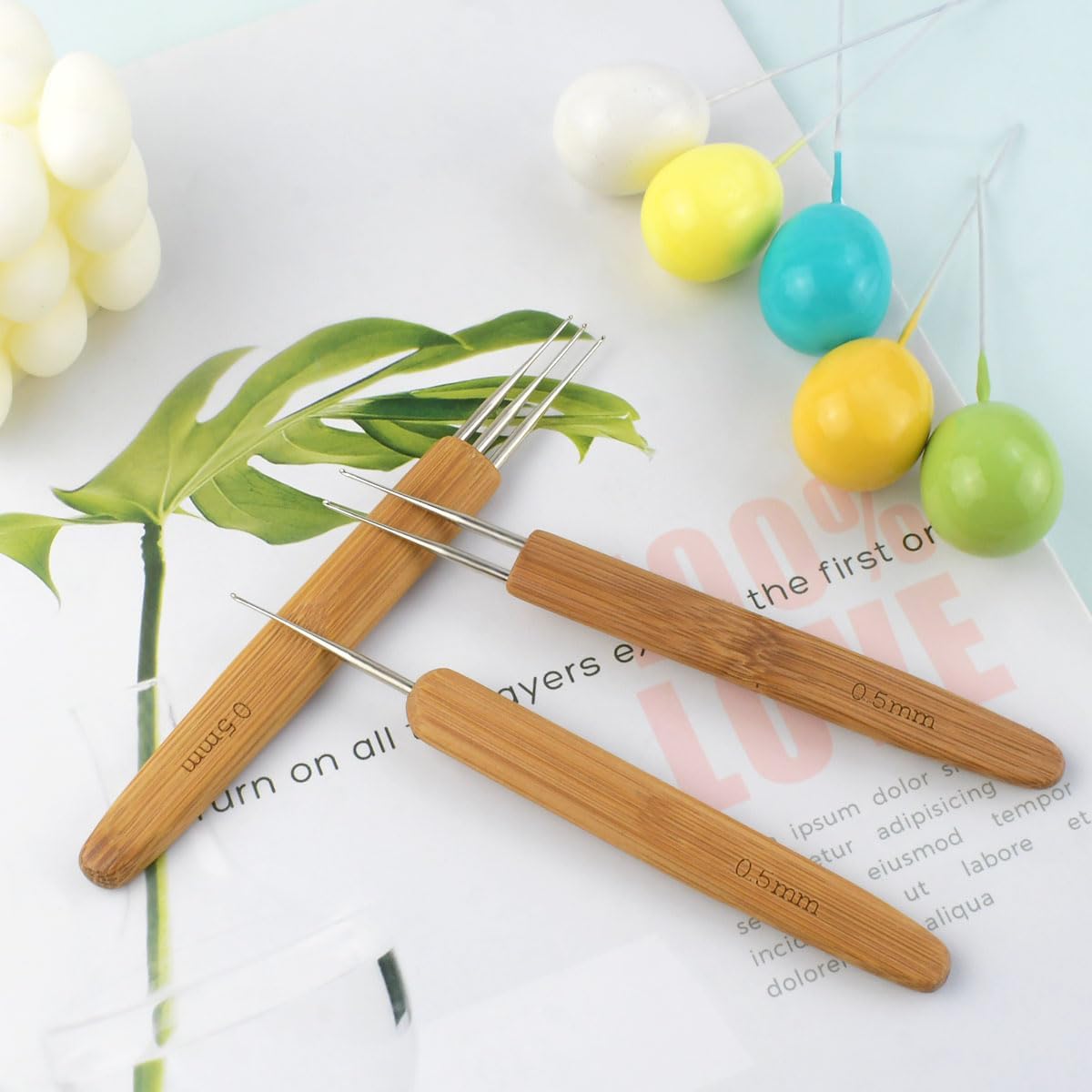 3 Pcs Dreadlock Crochet Hooks - Hook Tool for Hair Locs & Dread Braids 0.5Mm Braid Craft Weaving Needles with Interlocking