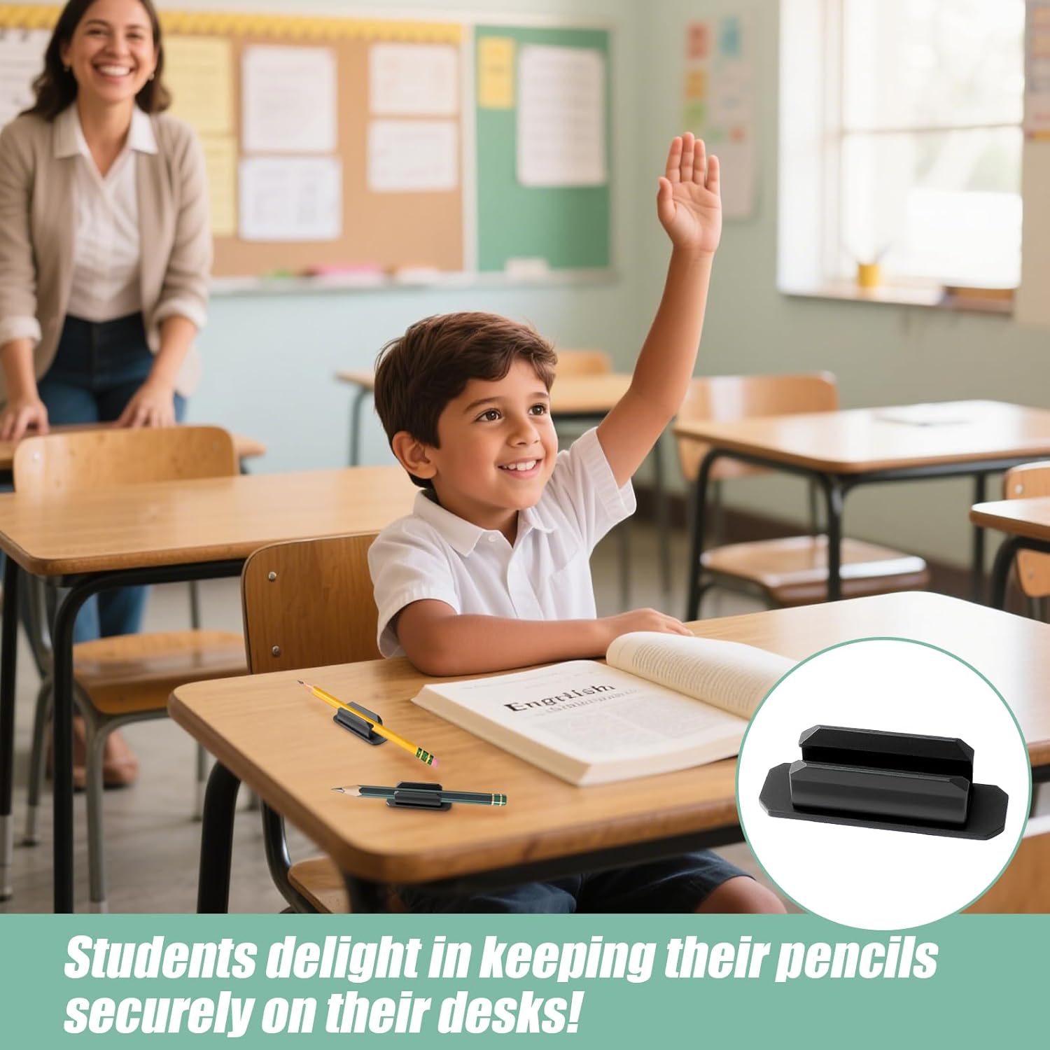10-Pack Adhesive Pencil Holder for Desk - Multicolor Silicone Pen Holder - Flexible Pencil Holders for Desk, Walls Clipboards, Classroom Office Accessories Teacher Supplies