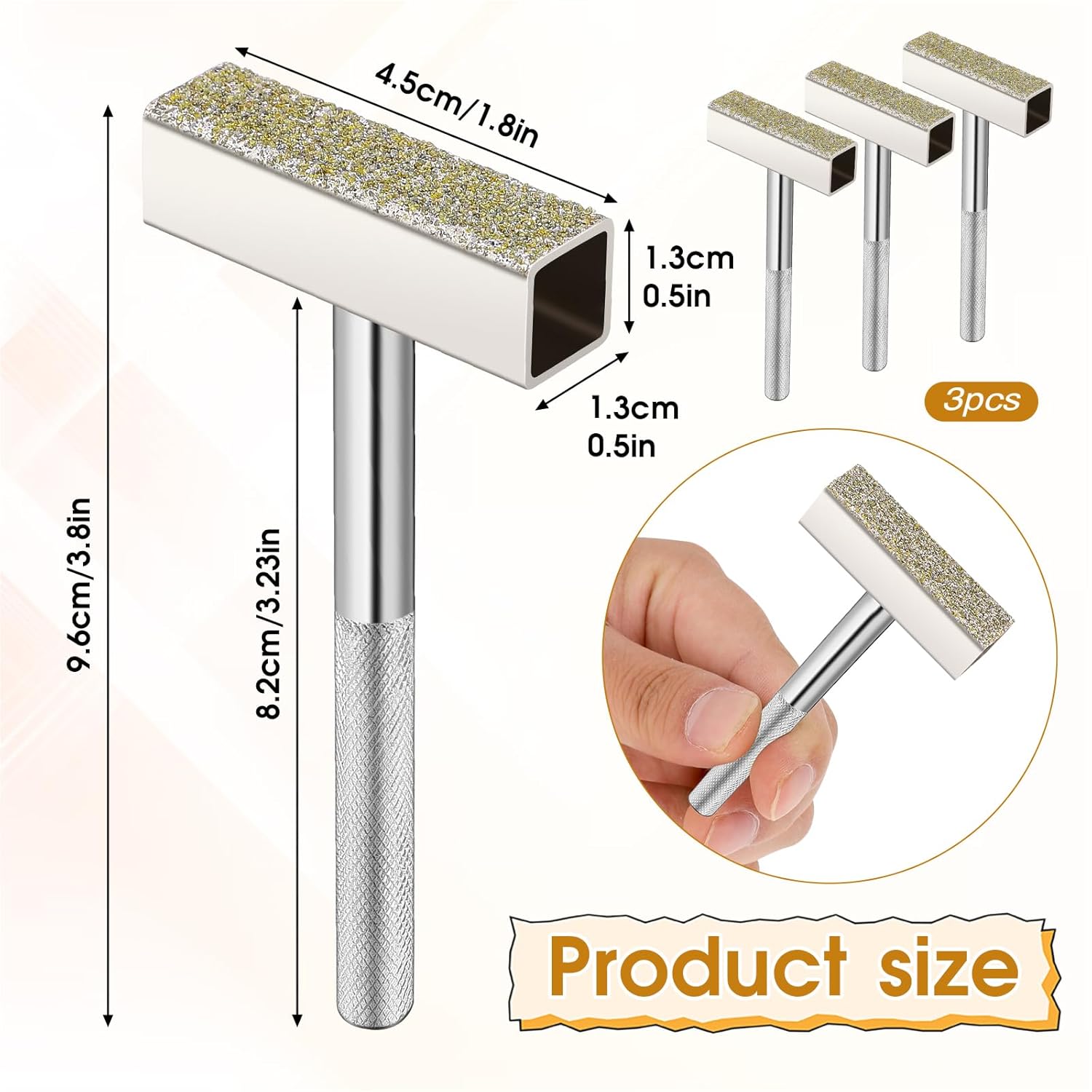 3 Pcs Grinding Wheel Dresser Grinding Wheel Dressing Tool Diamond Wheels Stone Dresser with Flat Diamond Coated Surface for Restore Bench Grinder Truing Deburring Wheels Silver