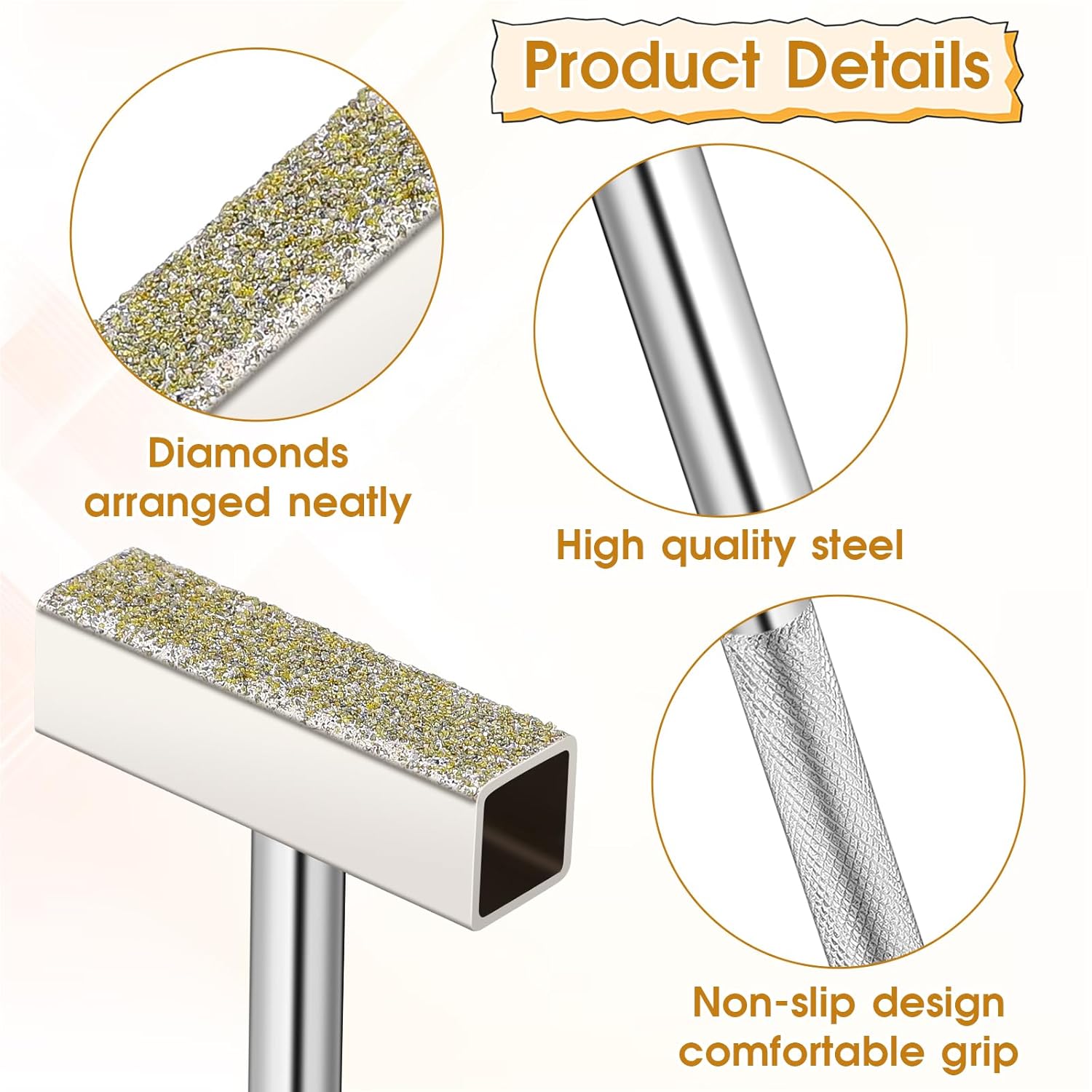 3 Pcs Grinding Wheel Dresser Grinding Wheel Dressing Tool Diamond Wheels Stone Dresser with Flat Diamond Coated Surface for Restore Bench Grinder Truing Deburring Wheels Silver