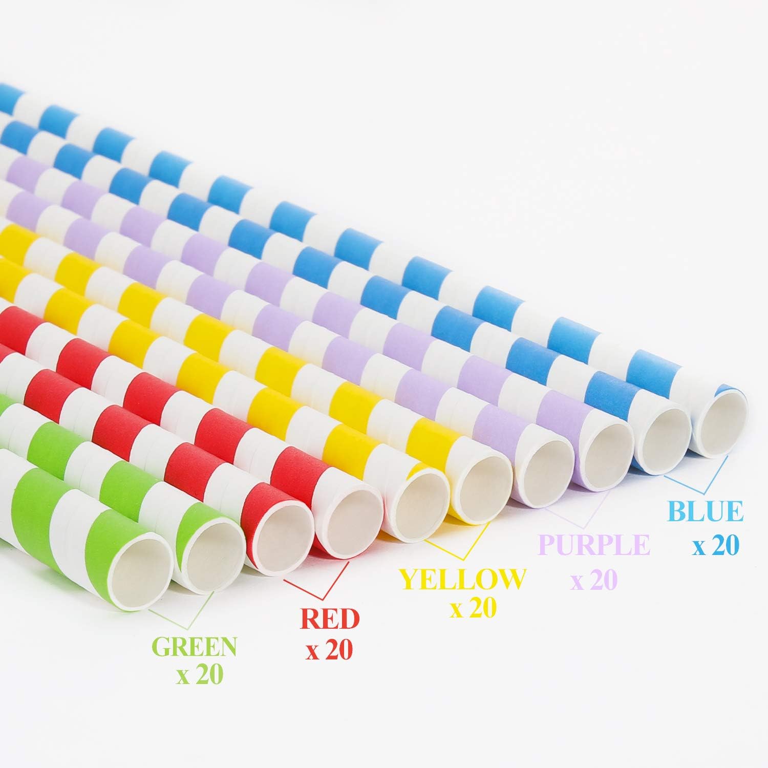 100 Pack, Extra Wide Paper Smoothie, Boba Straws - 10 mm Wide Biodegradable Straws for Bubble Tea Tapioca, Boba Pearls , Milkshakes, Jumbo Drinks - Shower, Wedding Party Supplies Decorations
