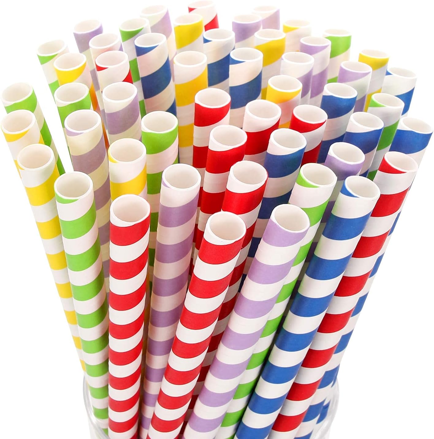 100 Pack, Extra Wide Paper Smoothie, Boba Straws - 10 mm Wide Biodegradable Straws for Bubble Tea Tapioca, Boba Pearls , Milkshakes, Jumbo Drinks - Shower, Wedding Party Supplies Decorations