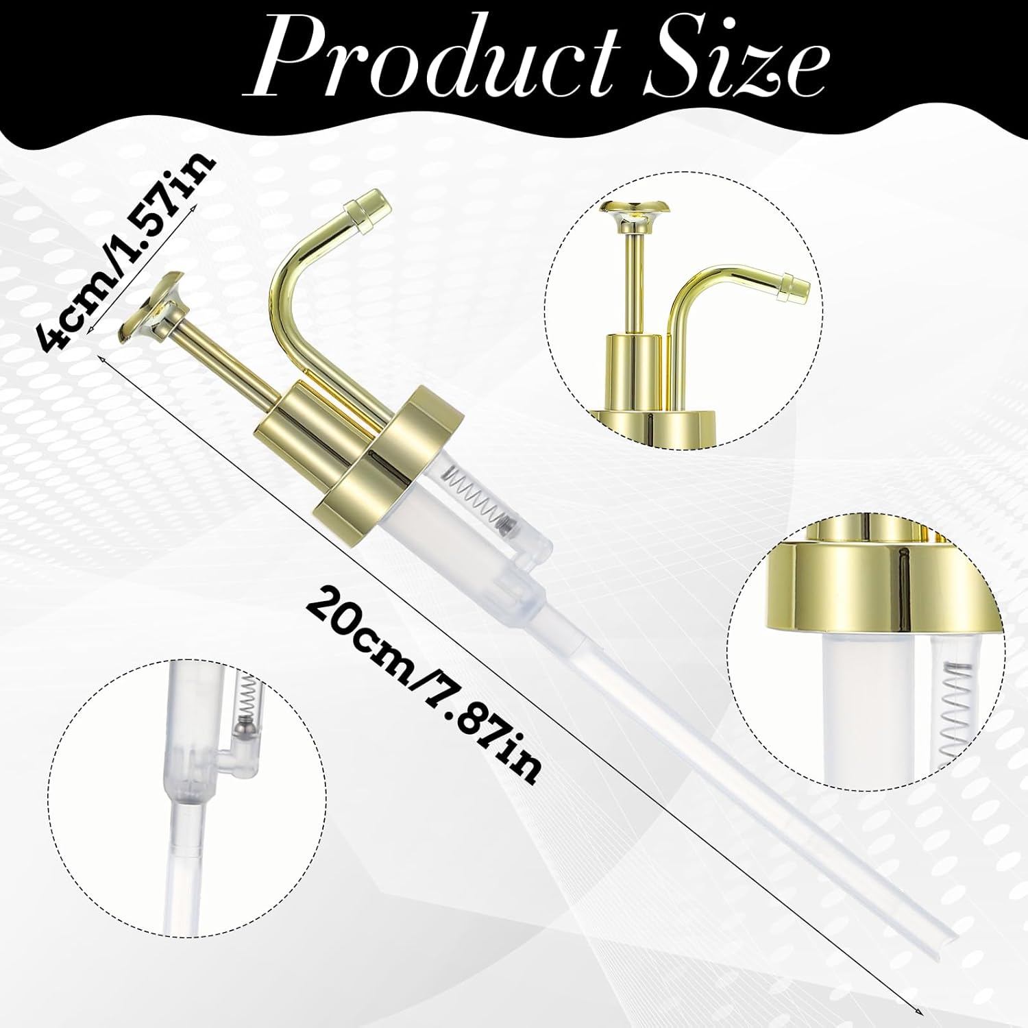 Soap and Lotion Dispenser Pump Replacement, ABS Material Gold Gloss Smooth Action Oil Can Pump Head for Wider Mouth Bottle of 1.3 in 33 mm Thread, Rust Proof & Leak Proof for Soap Lotion Bottle