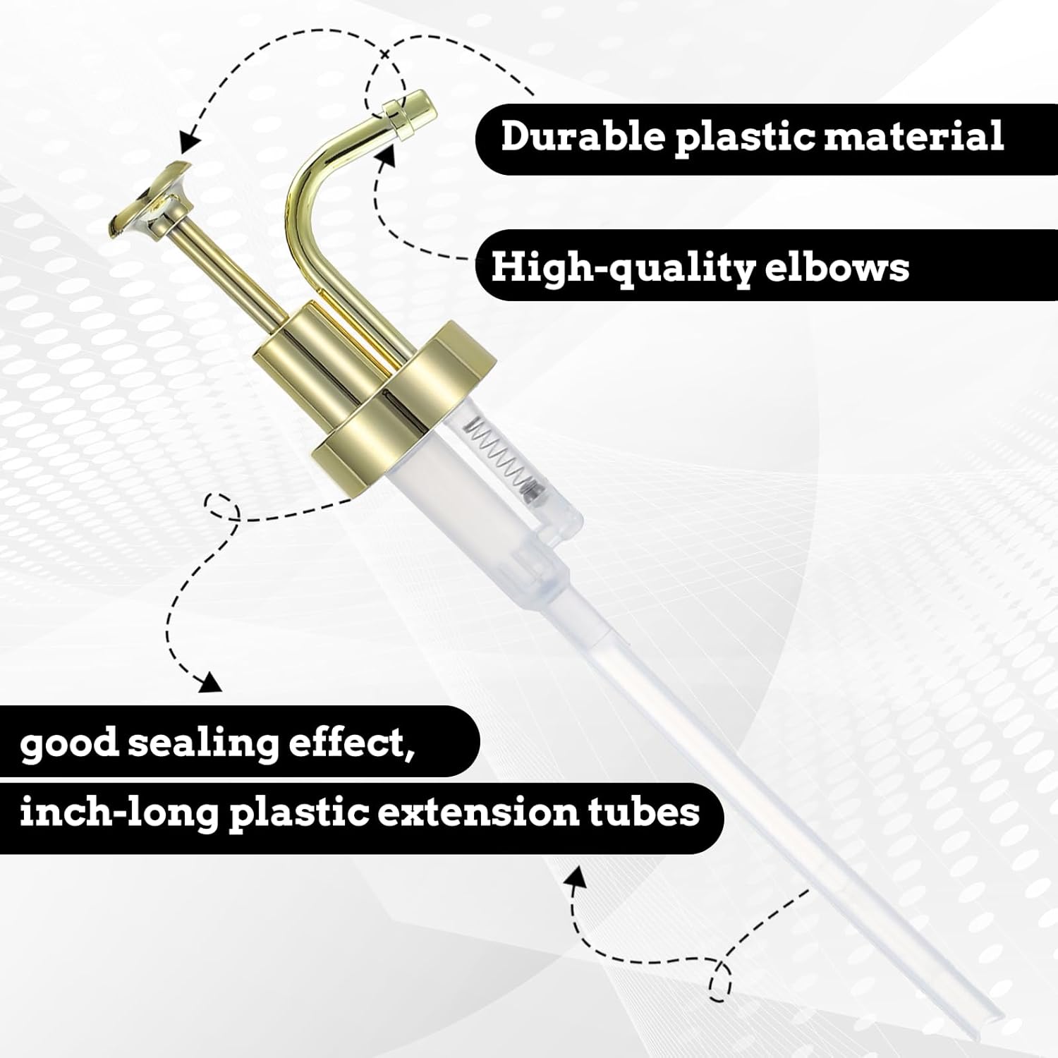 Soap and Lotion Dispenser Pump Replacement, ABS Material Gold Gloss Smooth Action Oil Can Pump Head for Wider Mouth Bottle of 1.3 in 33 mm Thread, Rust Proof & Leak Proof for Soap Lotion Bottle