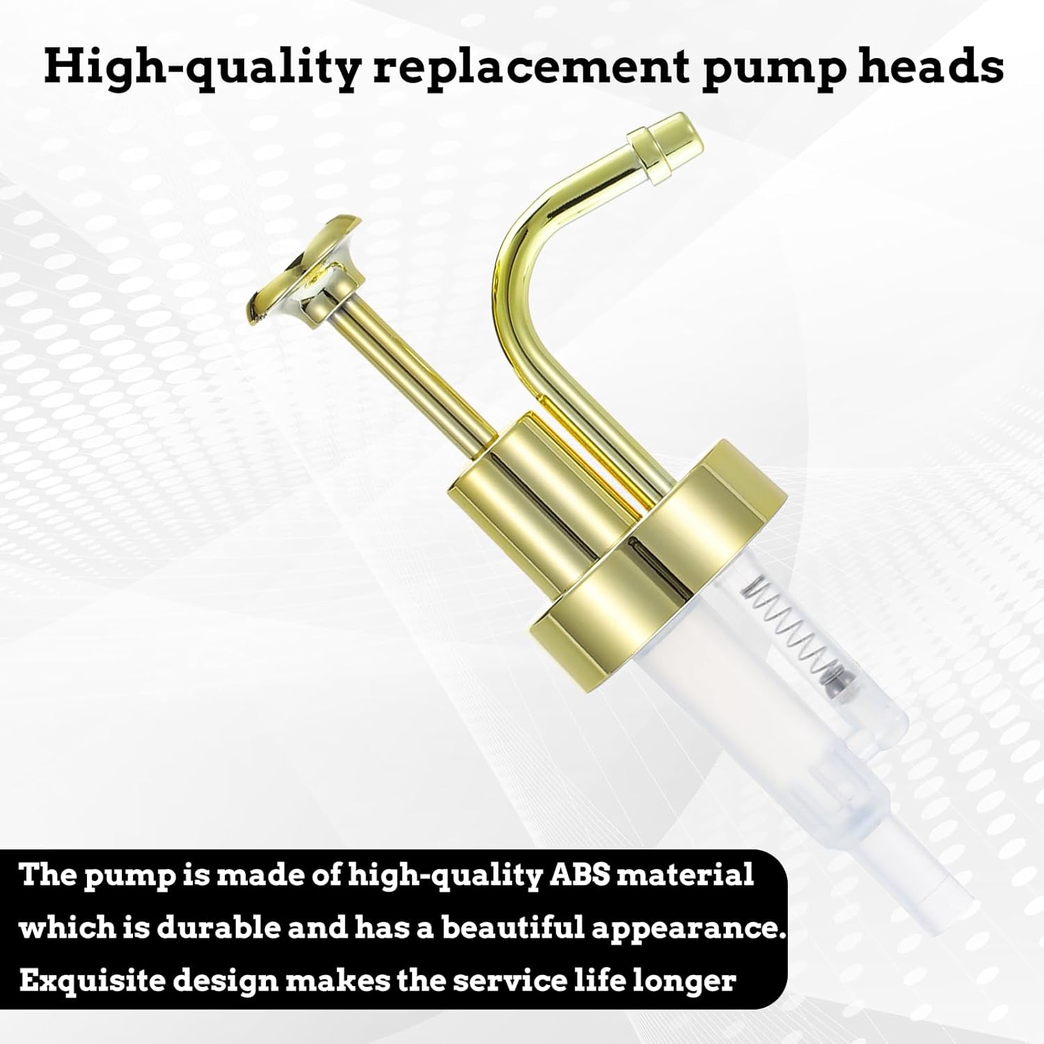 Soap and Lotion Dispenser Pump Replacement, ABS Material Gold Gloss Smooth Action Oil Can Pump Head for Wider Mouth Bottle of 1.3 in 33 mm Thread, Rust Proof & Leak Proof for Soap Lotion Bottle
