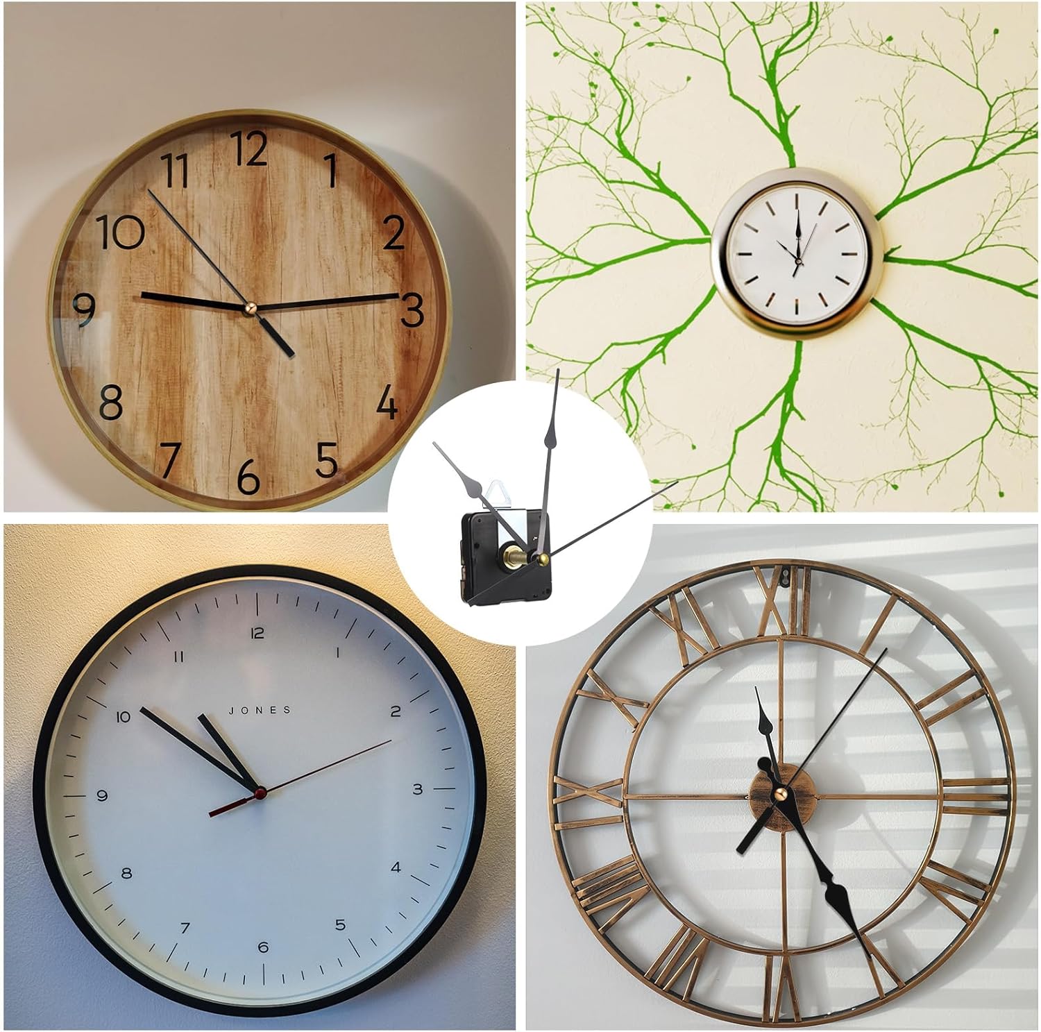 Long Shaft Clock Mechanism 31 mm Long Shaft Clock Movement Replacement, DIY Wall Clocks Movement Mechanism Clocks Repair Kit for DIY Repair with 2 Pairs Pointer Hands, Silent Sweep Seconds Movements