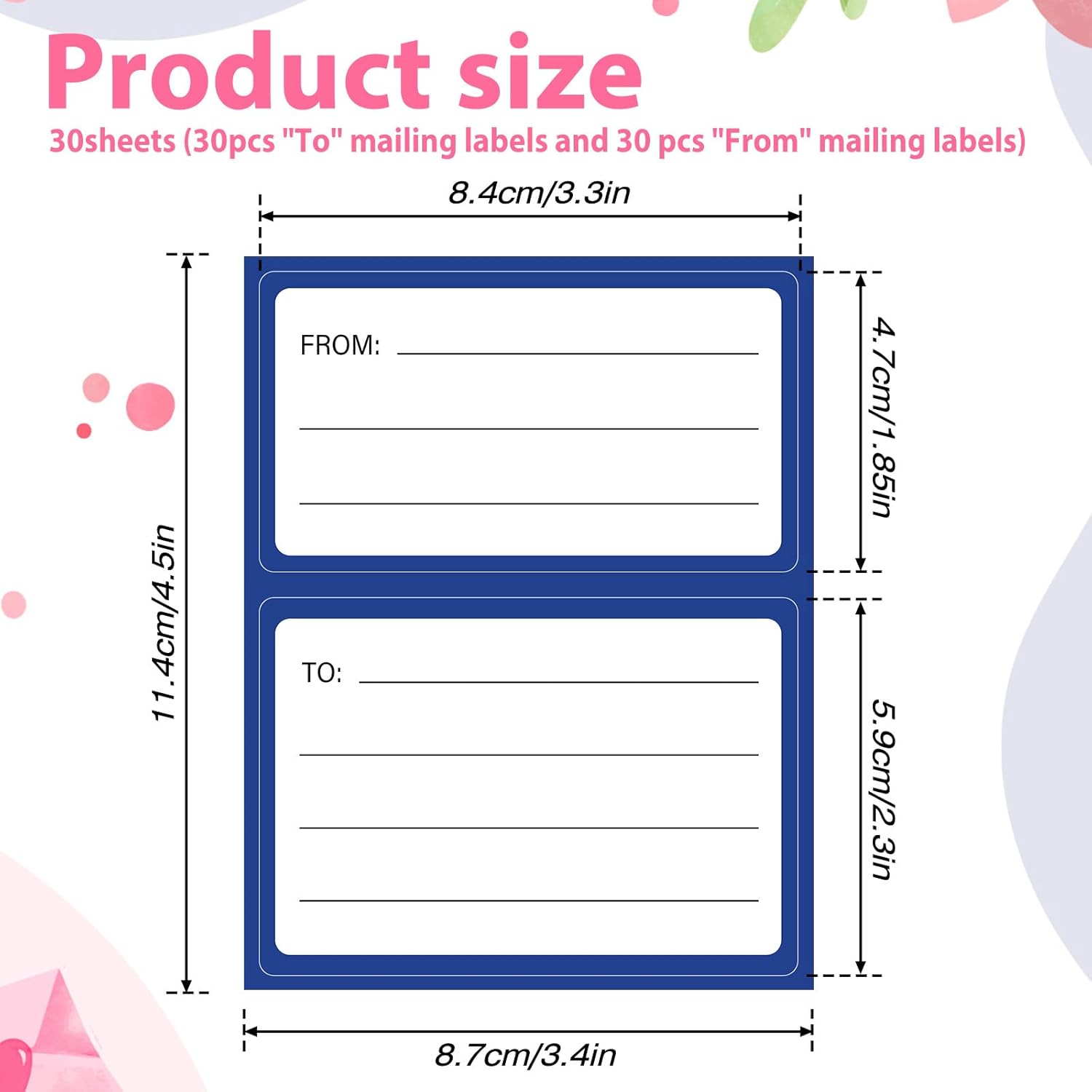 Mailing Labels for Packages, 120 Pcs Return Address Stickers Blank Self Adhesive to from Stickers Mail Shipping Label Postage Address Handwriting Tags for Package, Gift, Mailing Box, Envelopes