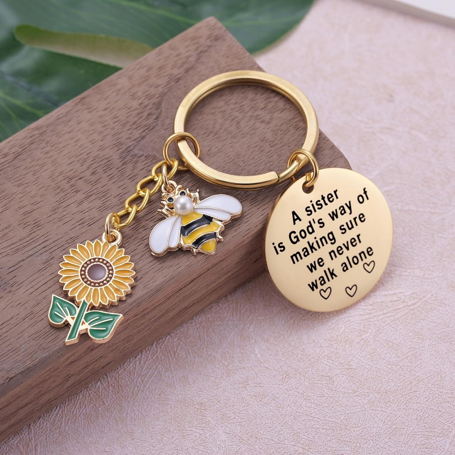 Sunflower Keychain for Women Inspirational Christmas Birthday Graduation Jewelry Gifts for Mom Daughter Wife Friend Sister
