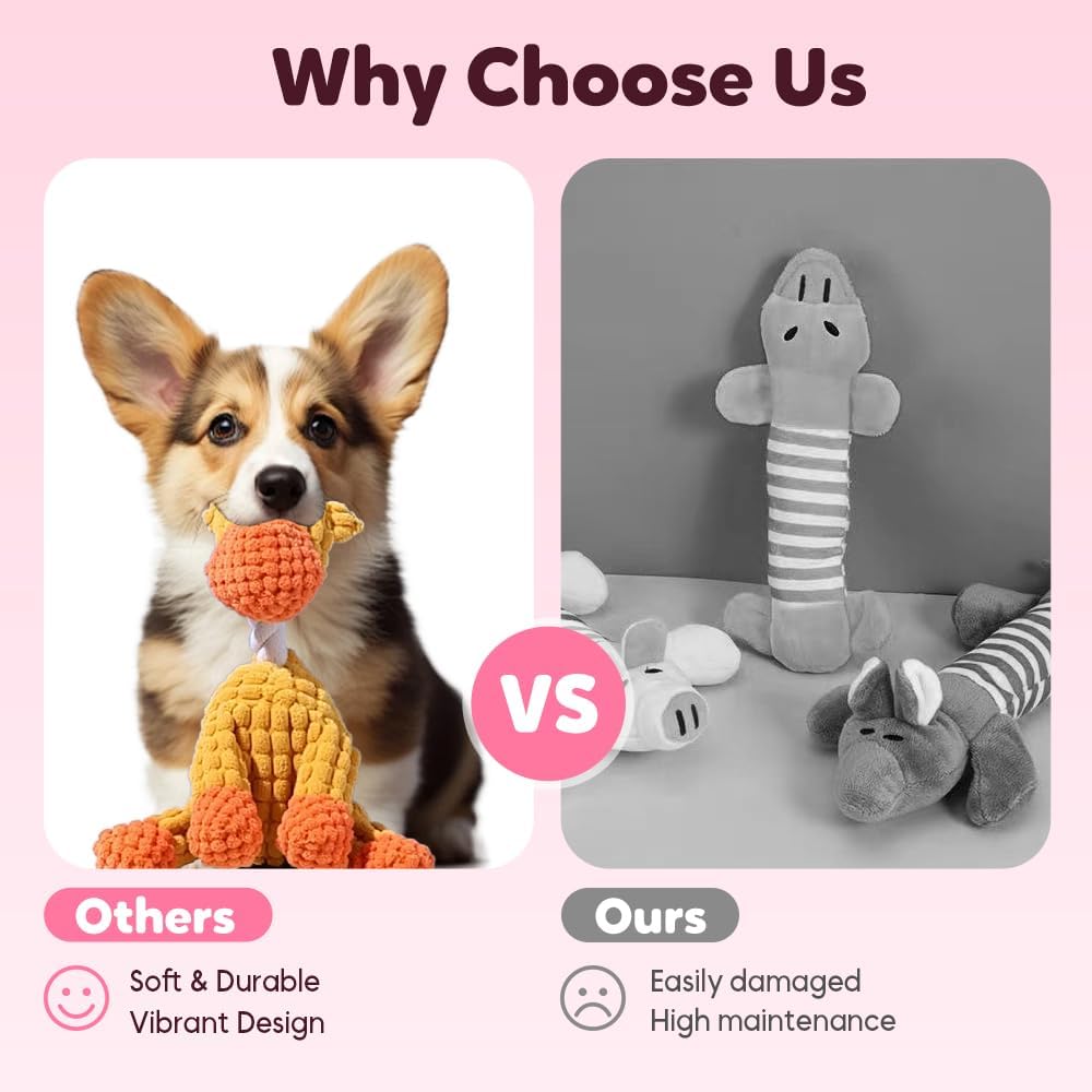 2026 New Dog Toys, Indestructible Plush Toy for Aggressive Chewers, Interactive Squeaky Soft Puppy Chew Toy, Durable Teething Toys Small Medium Large Dogs Sky Blue