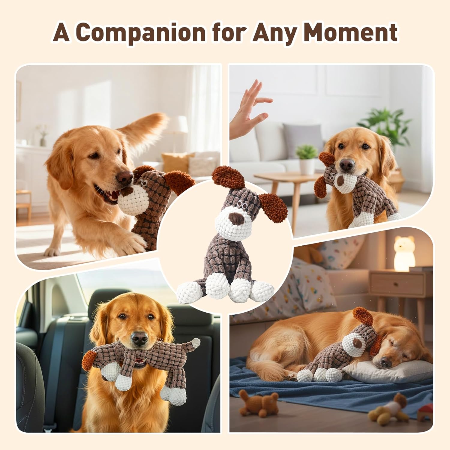 Dog Toys for Aggressive Chewers, 2026 Upgraded Duck Large Dogs Indestructible, Vocal with Built-in Squeaker Boredom Relief, Cute Yellow Duckling Plush Playtime Yellow