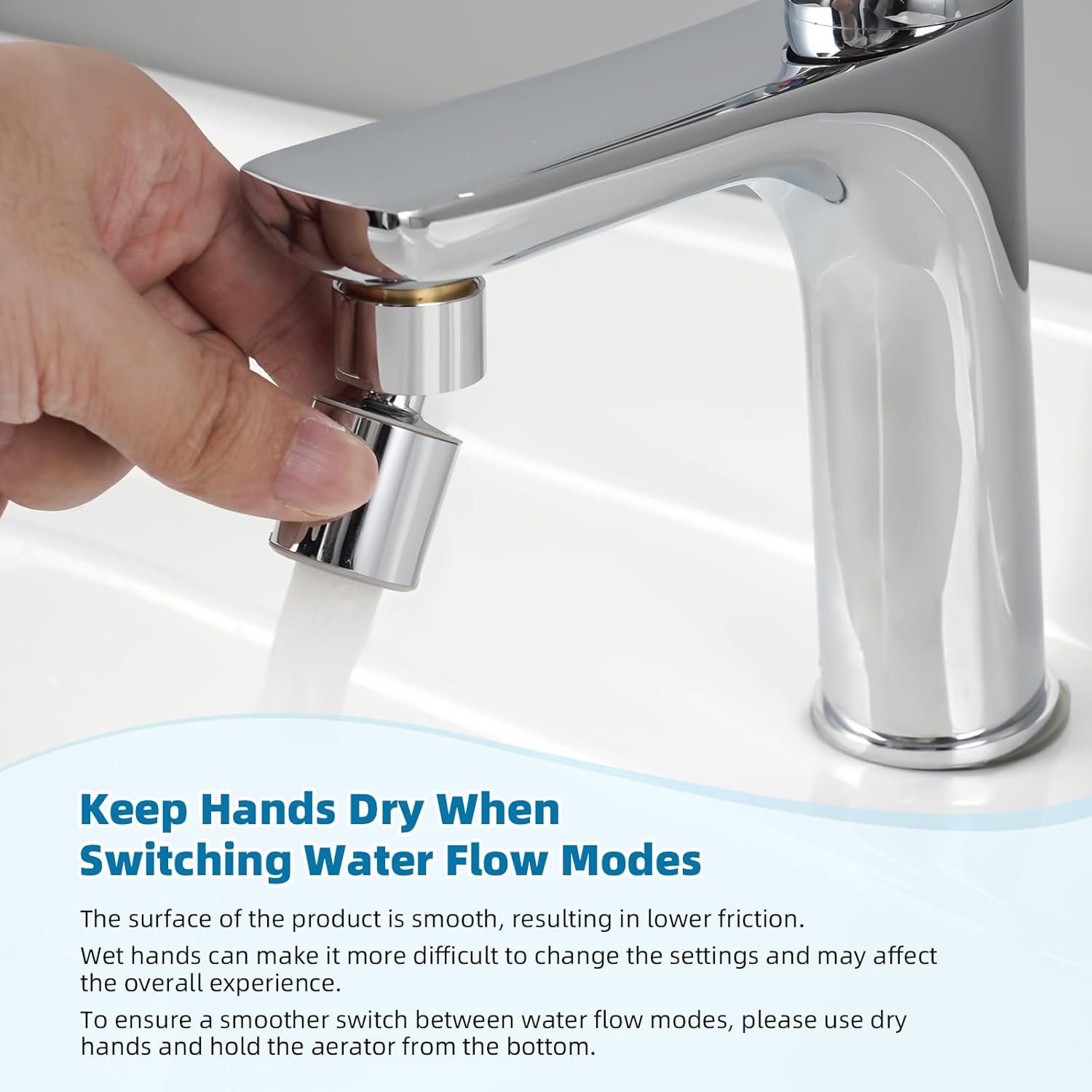 NSF/ANSI/CAN 61 Certified Faucet Aerator, CUPC Certification 360° Twist Kitchen Sink Aerator, Dual-function Sink Sprayer Attachment, Faucet Replacement Part 55/64'' Female Thread, Chrome