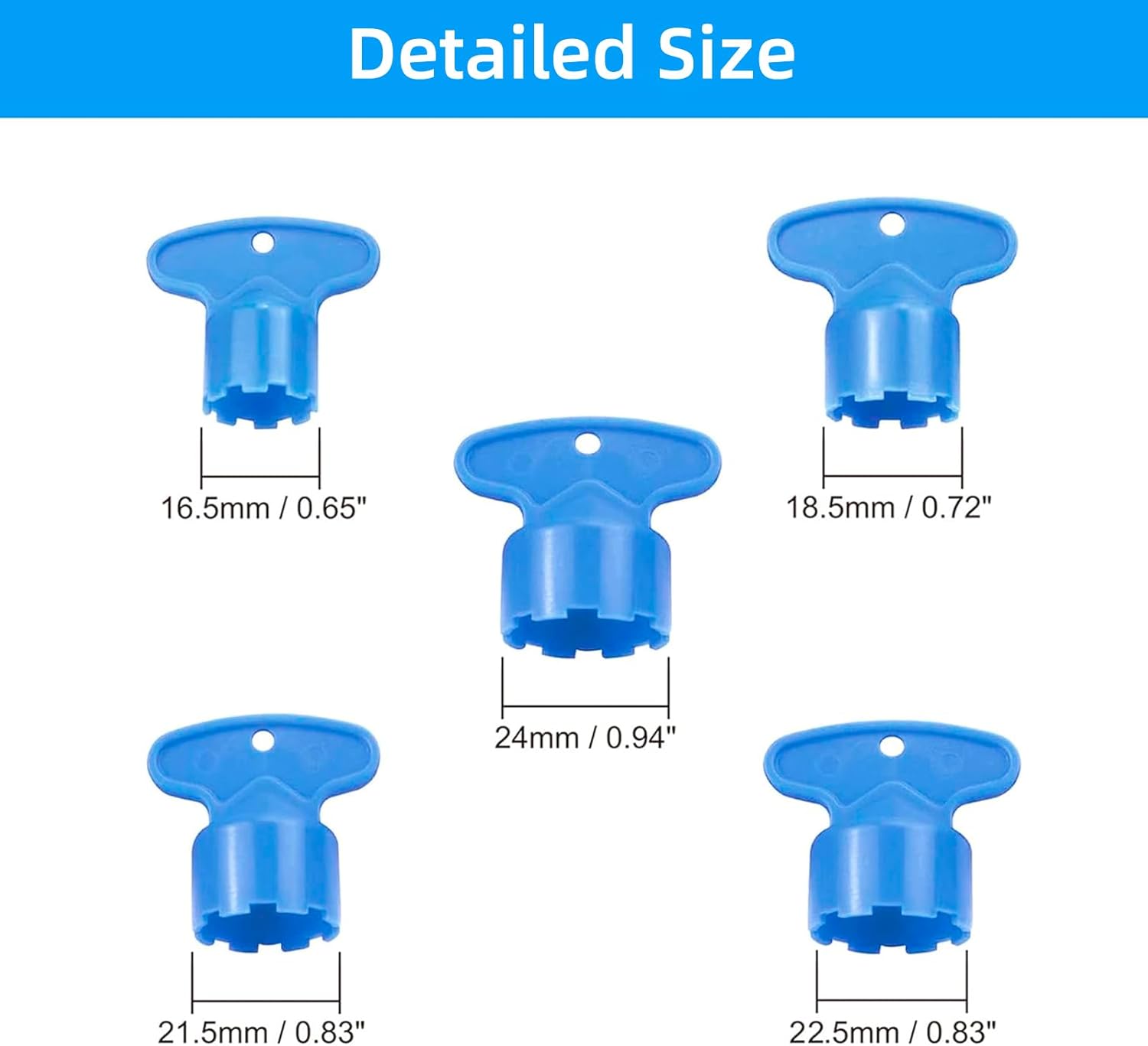 10 Pieces Faucet Aerator Key, Aerator Wrench with a Ring for Easy Storage Removal Wrench Tool for M16.5 M18.5 M21.5 M22.5 M24 5 Set Pack of 2