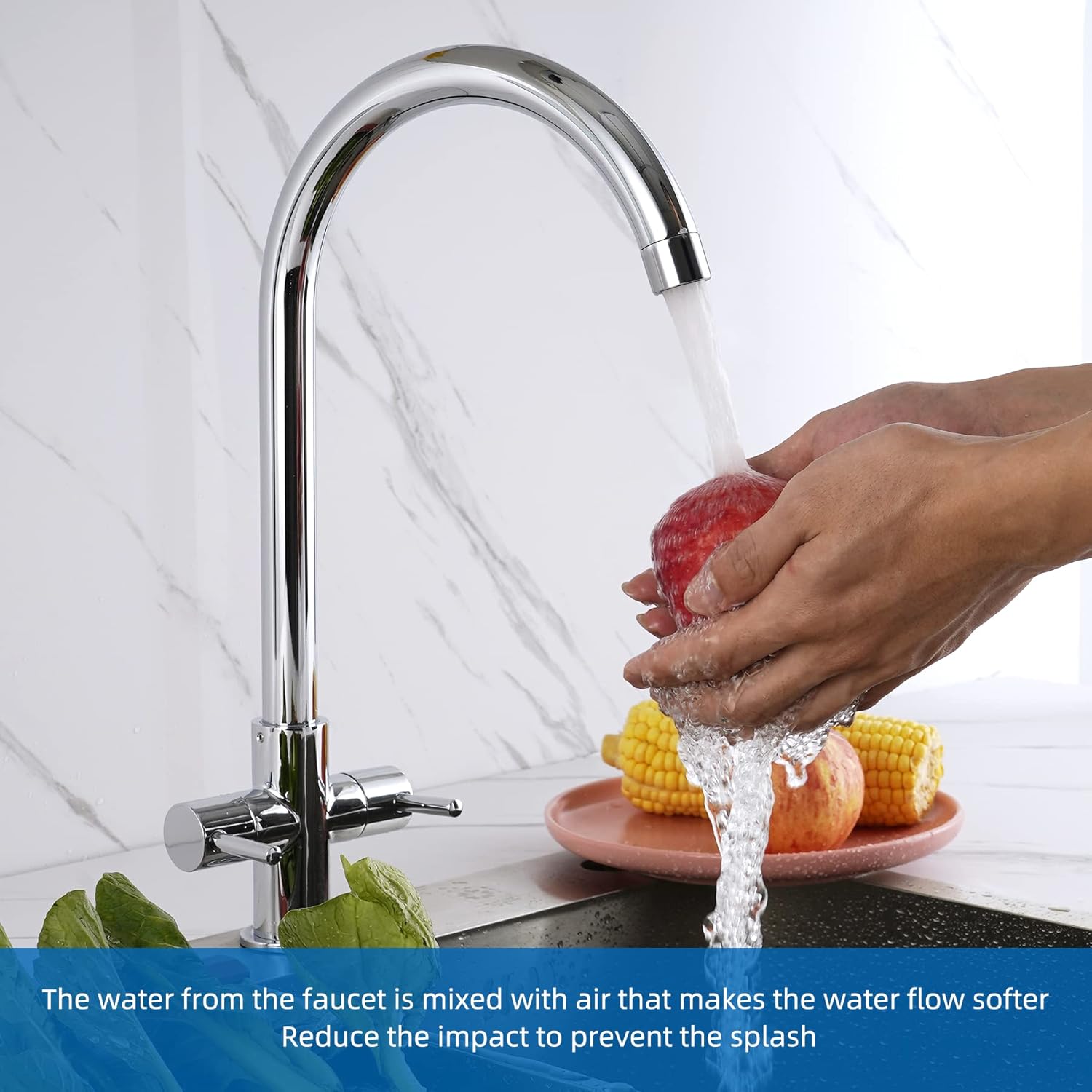 4 Pack Faucet Aerator, Kitchen Sink Aerator Shell with Built-in Filter, 55/64 Female Thread Bathroom Faucet Filter, Splash-Proof, Chrome Finish