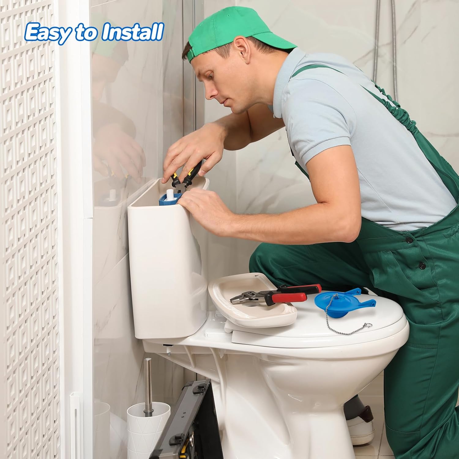 2 pcs Toilet Flapper Replacement, Compatible with Gerber 99-788 and Lowes AquaSouce Original 3" Flapper Replacement for 1.28 GPF Toilets 98923, 312795, 352027, 395280, 12293 -Water Saving