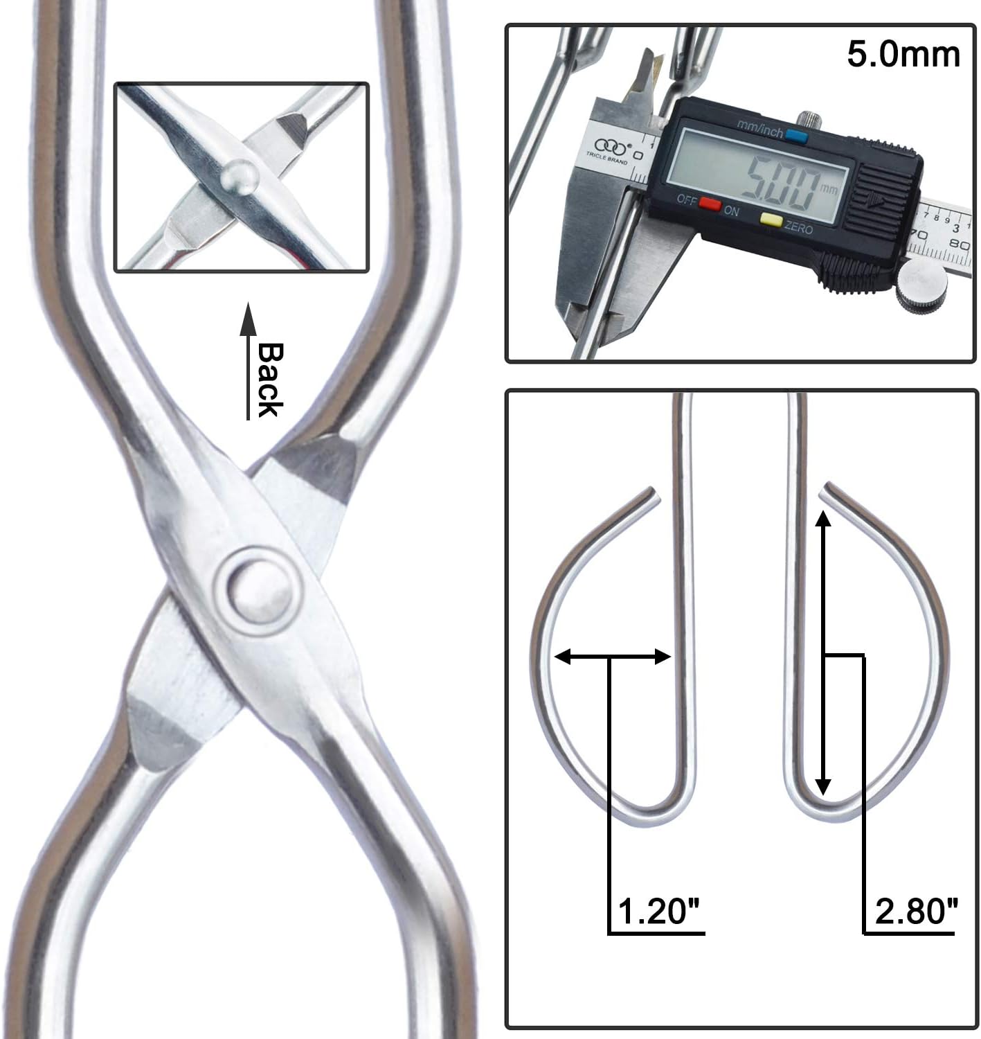 Stainless Steel Kitchen Scissor Tongs Set, 2-Piece 10/13 Inch for Cooking, Grilling, Serving, and Barbecue