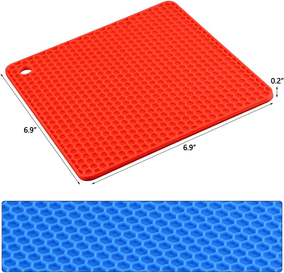 Silicone Trivet Mats - Hot Pads Spoon Rest, Multipurpose Trivet for Hot Dishers Heat Resistant Food Grade Silicone Set of 4