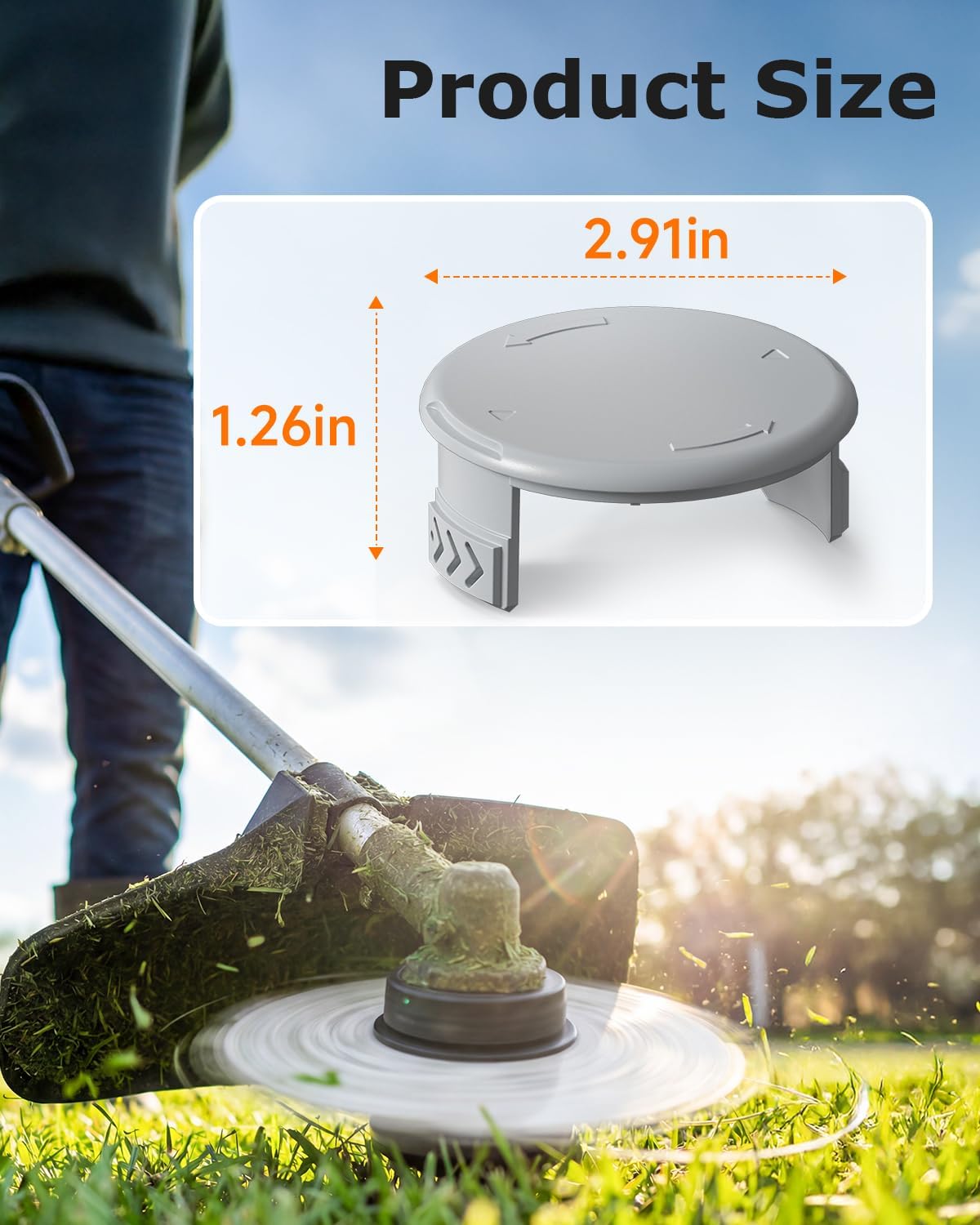 4 Pack AC14HCA Replacement Spool Cap Compatible with Ryobi Weed Wacker, Weed Eater Covers Parts Fit for Ryobi One+ 18V, 24V, 40V Cordless String Trimmers
