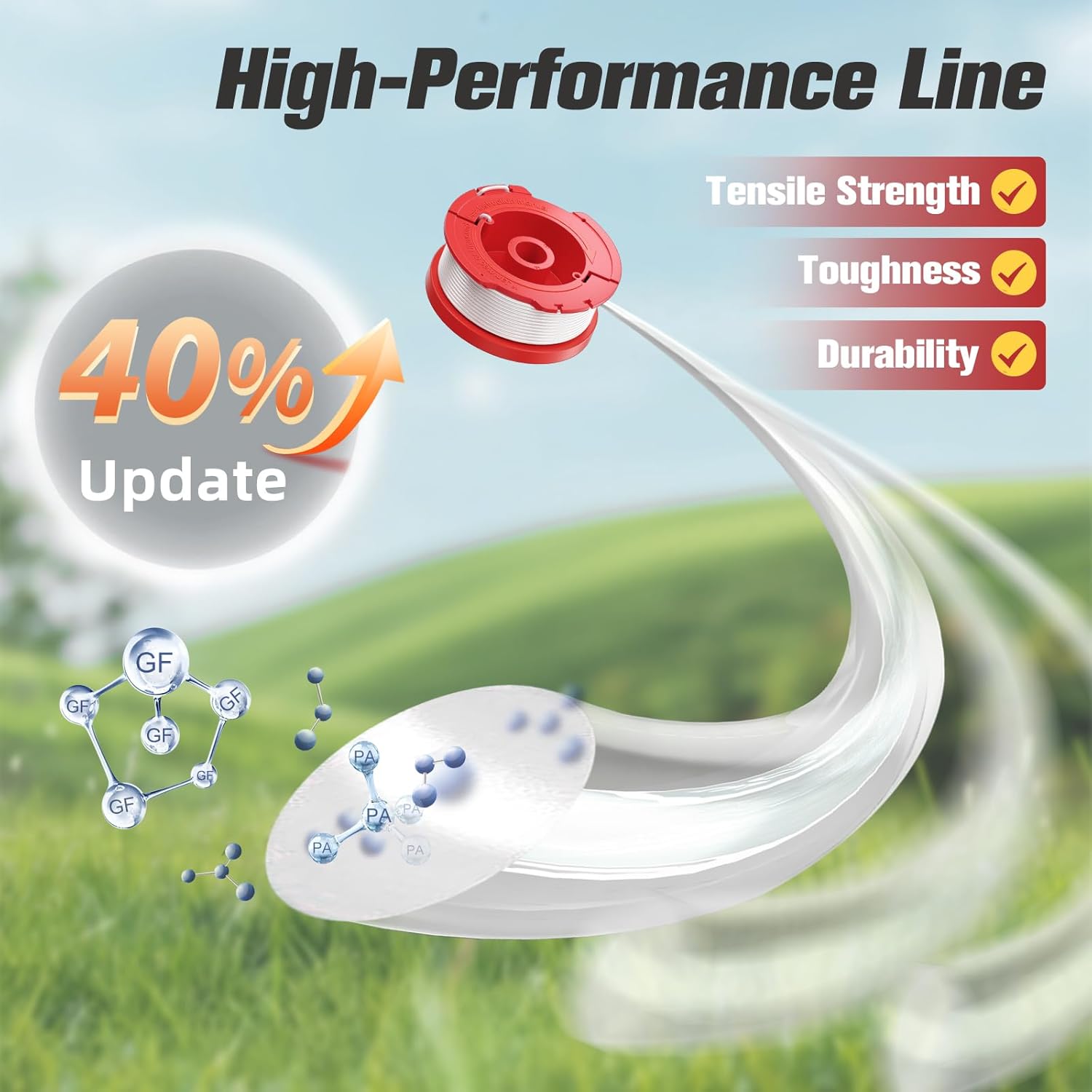 CMZST0653 Weed Eater String Compatible with Craftsman Weed Wacker, 0.065" 30Ft String Trimmer Replacement Line, Auto Feed Weed Eater String Line for Craftsman String Trimmer Edger 3 Spool