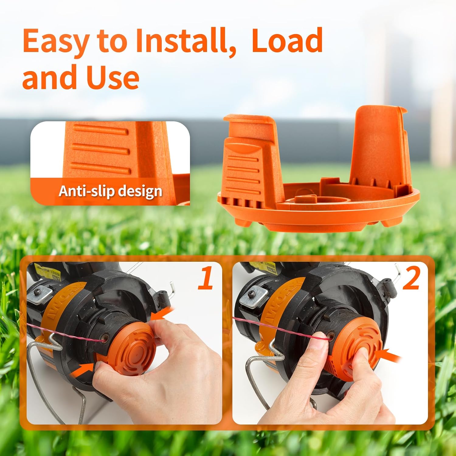 Trimmer Replacement Spool Cap Covers Compatible with Worx String Trimmers WA0010, WA6531 3-Pack