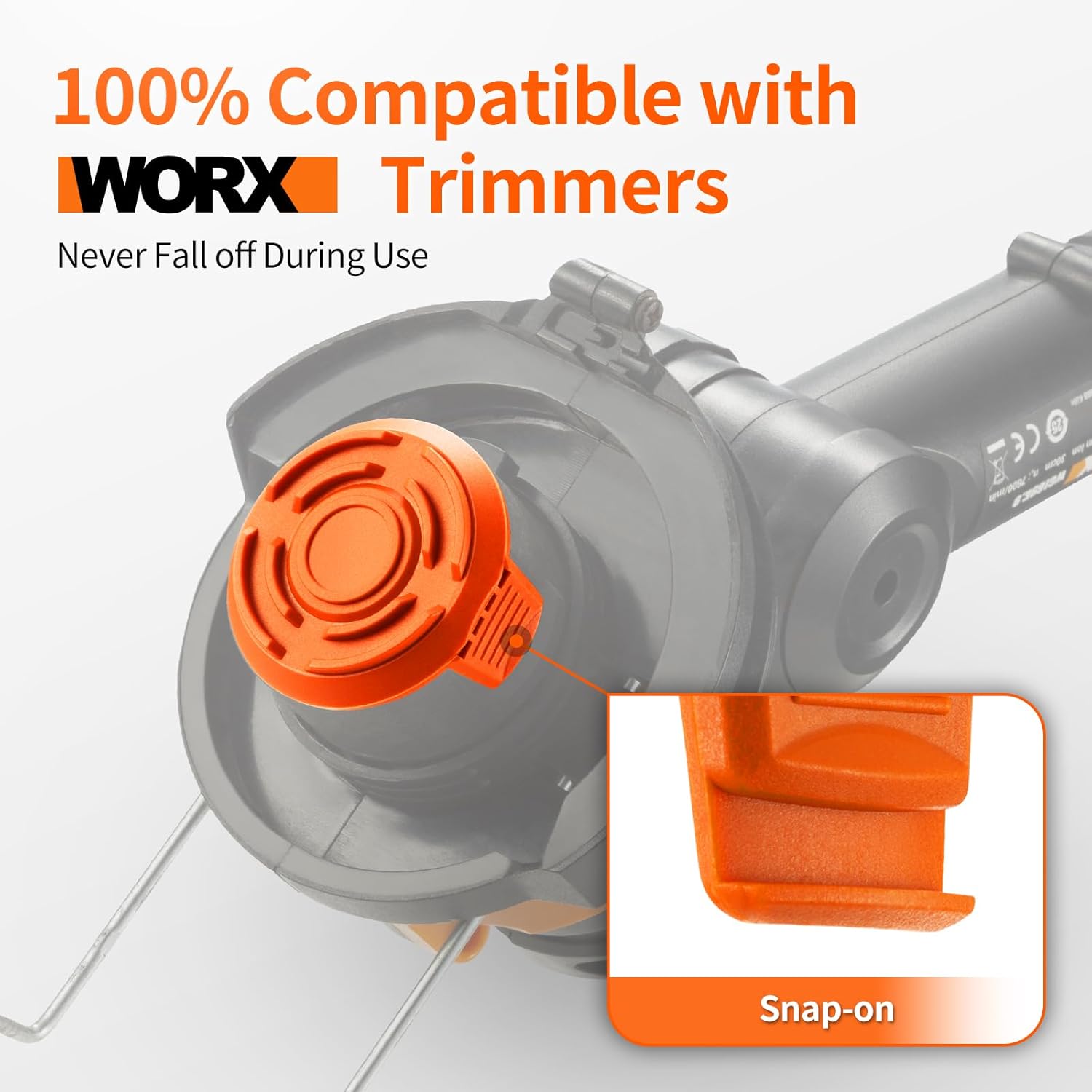 Trimmer Replacement Spool Cap Covers Compatible with Worx String Trimmers WA0010, WA6531 3-Pack