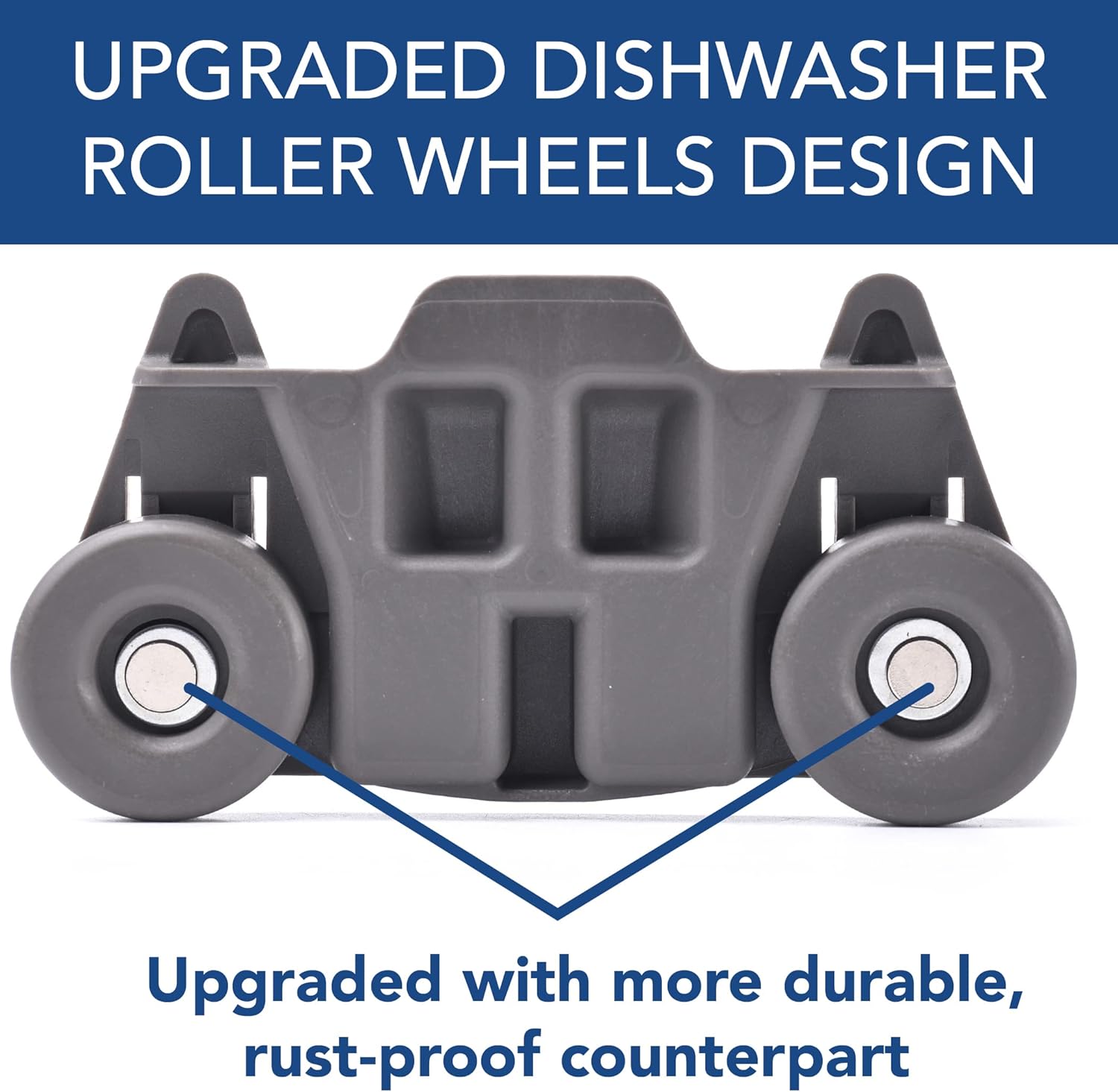 4-pack W10195416 NEW UPGRADED Replacement Part for Lower Dishwasher Wheel – Compatible with GE/Whirlpool/Kenmore - AP5983730, W10195416V, W10105417, PS11722152, W10195416VP