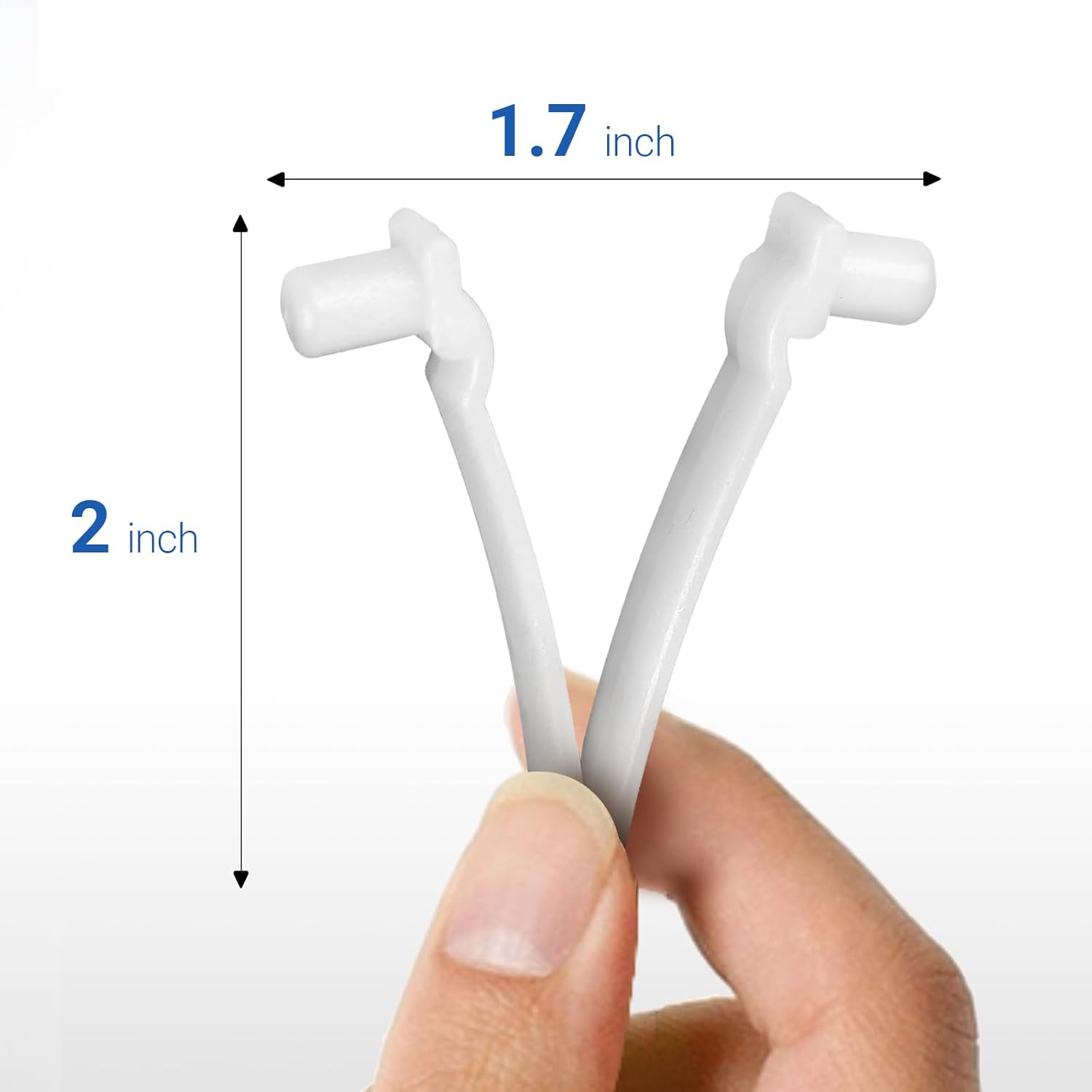 21-Pack Replacement Pool V-Clips - Pool Brush Plastic Clips/Pool Pole Net Clips for Cleaning Pool Walls - Perfect for Pool Brushes, Skimmers, and Leaf Nets - Made from Heavy-Duty Plastic