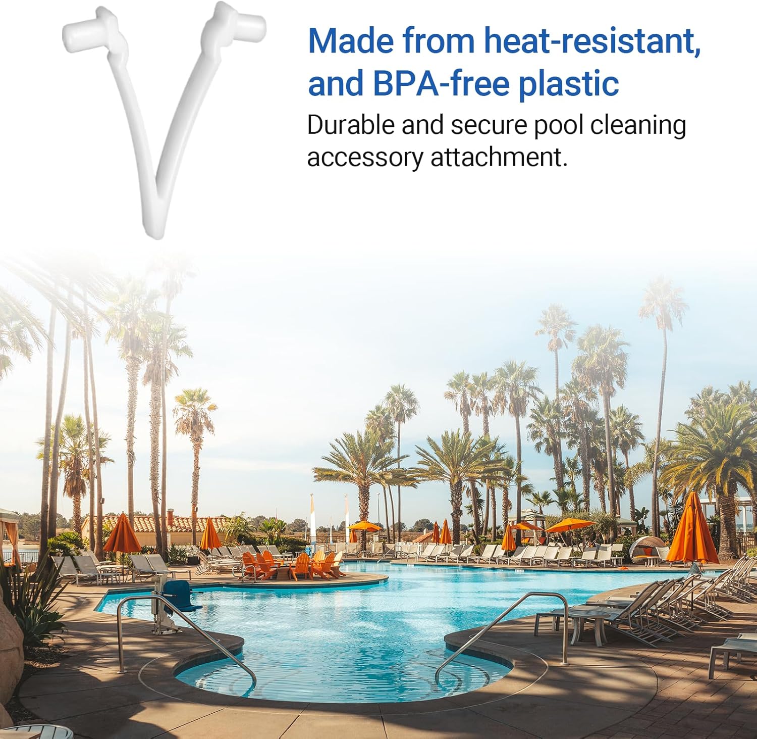 21-Pack Replacement Pool V-Clips - Pool Brush Plastic Clips/Pool Pole Net Clips for Cleaning Pool Walls - Perfect for Pool Brushes, Skimmers, and Leaf Nets - Made from Heavy-Duty Plastic