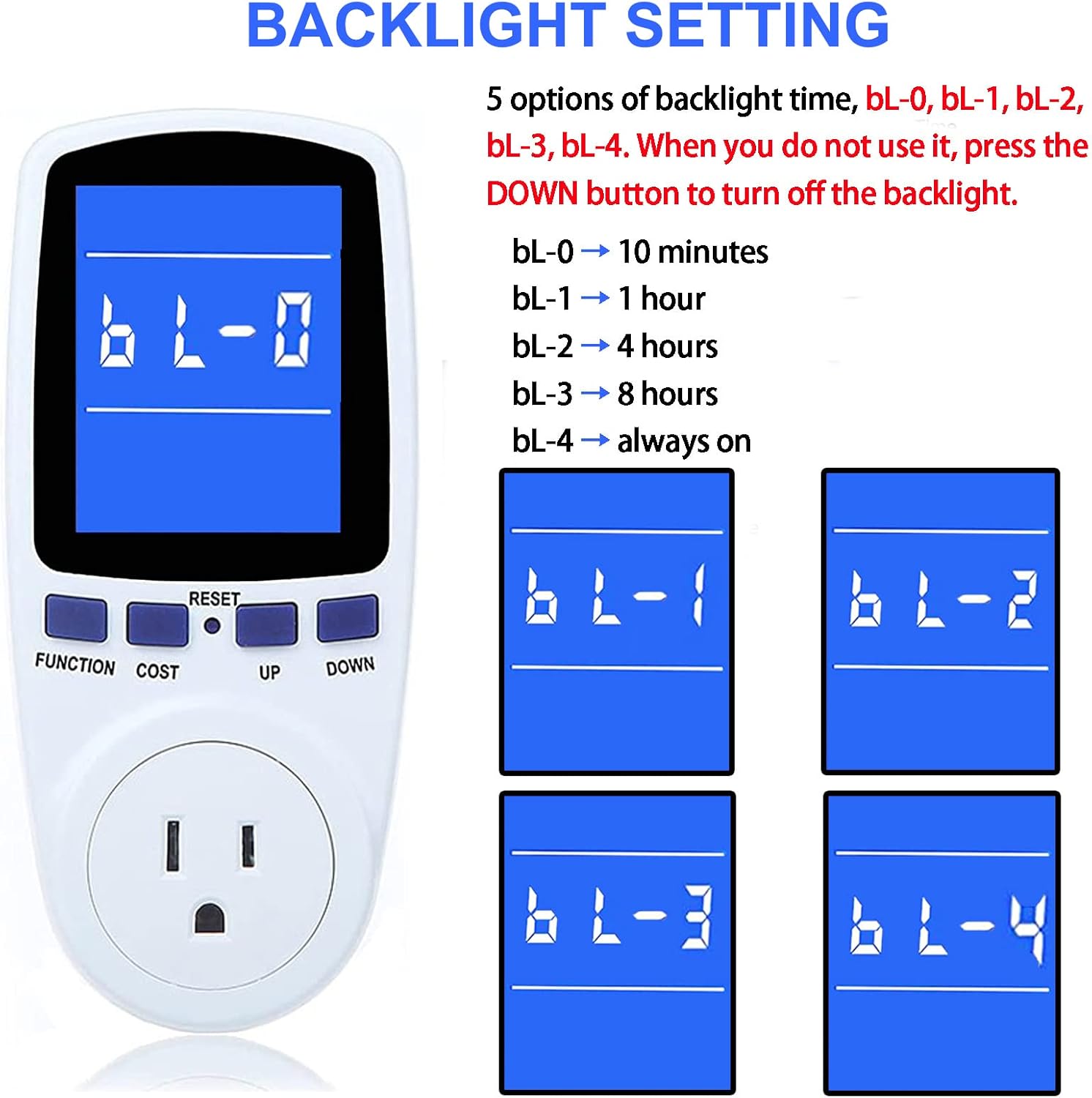 Upgraded Watt Power Meter Plug Home Electrical Usage Monitor Consumption, Energy Voltage Amps Kill Tester with Backlight, Overload Protection, 7 Modes Display