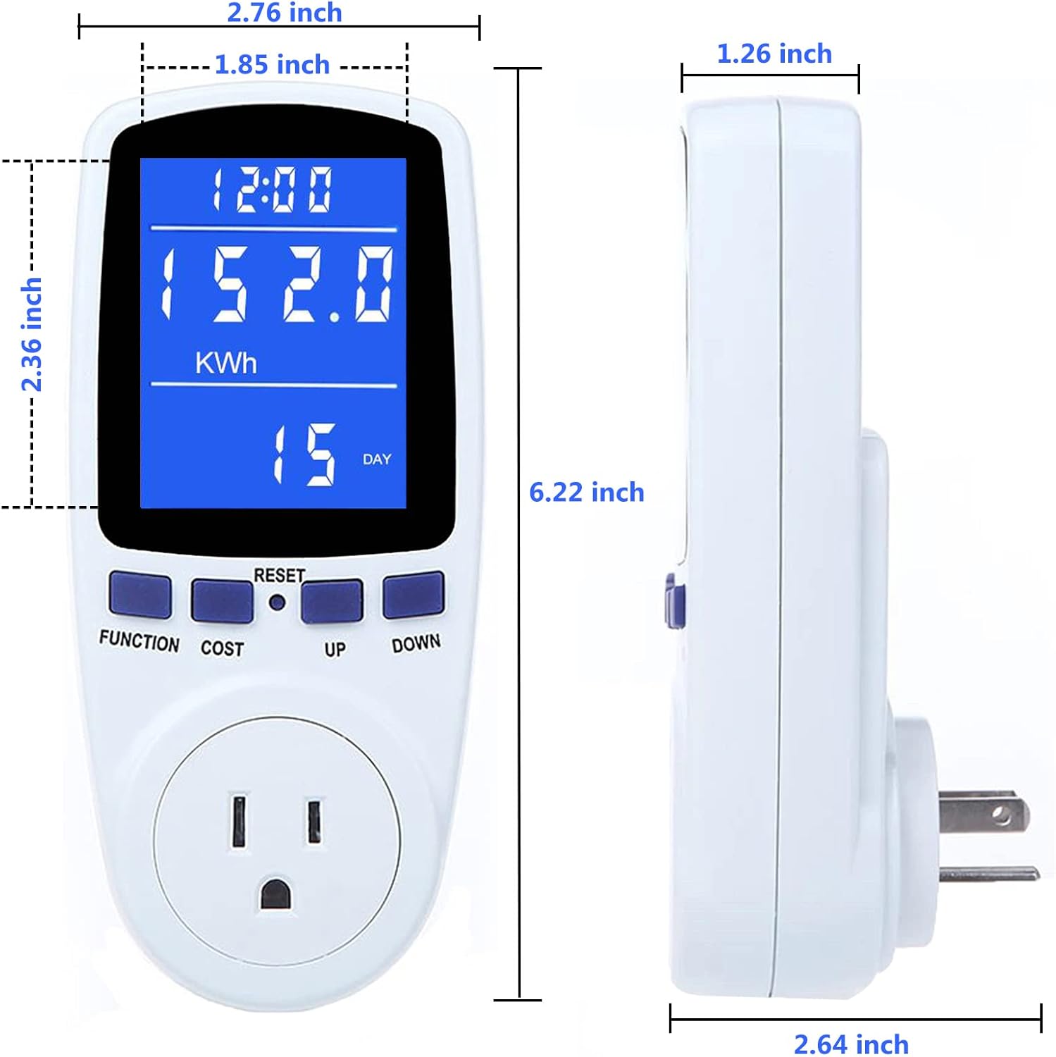 Upgraded Watt Power Meter Plug Home Electrical Usage Monitor Consumption, Energy Voltage Amps Kill Tester with Backlight, Overload Protection, 7 Modes Display