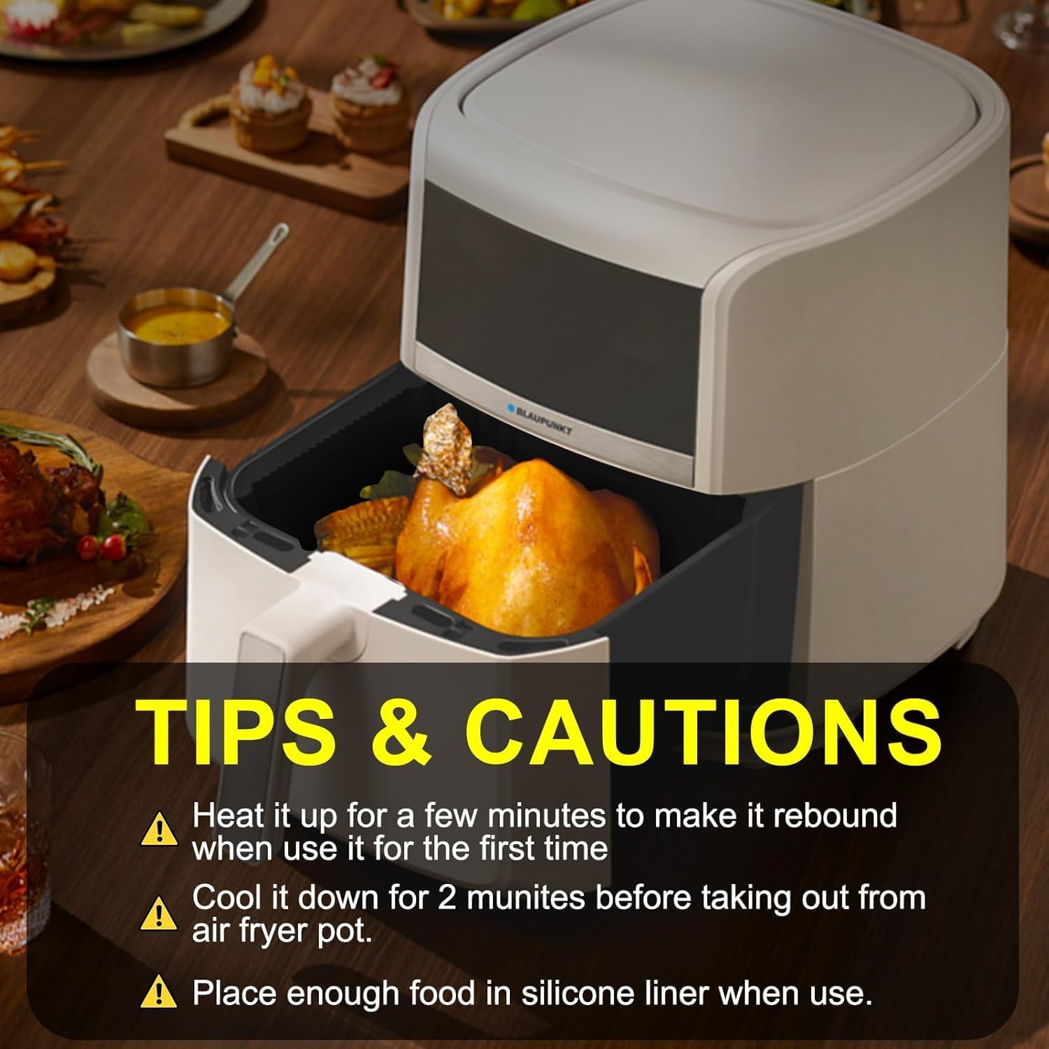 Silicone Air Fryer Liners Reusable, 7.1 Inch Airfryer Liners 4-7 QT Square Air Fryer Basket Mat Silicone Bowl Air Fryer Accessories, Black, 2 Pack