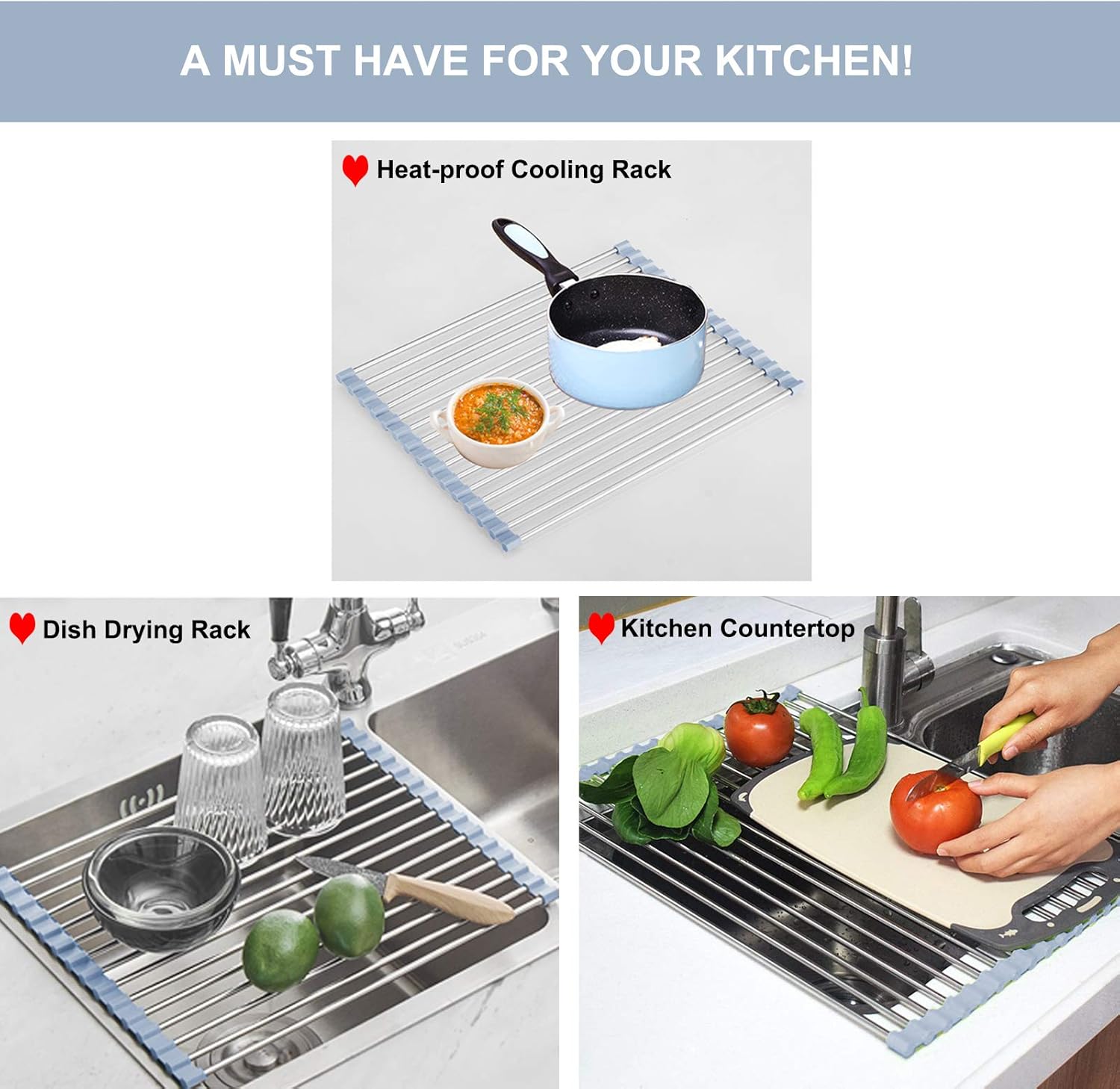 Over The Sink Dish Drying Rack，Foldable Dish Drainer, Gray + Craft Hole Punch, Kids Hole Punch, Earring Punch Card Tool, Handheld Hole Puncher.