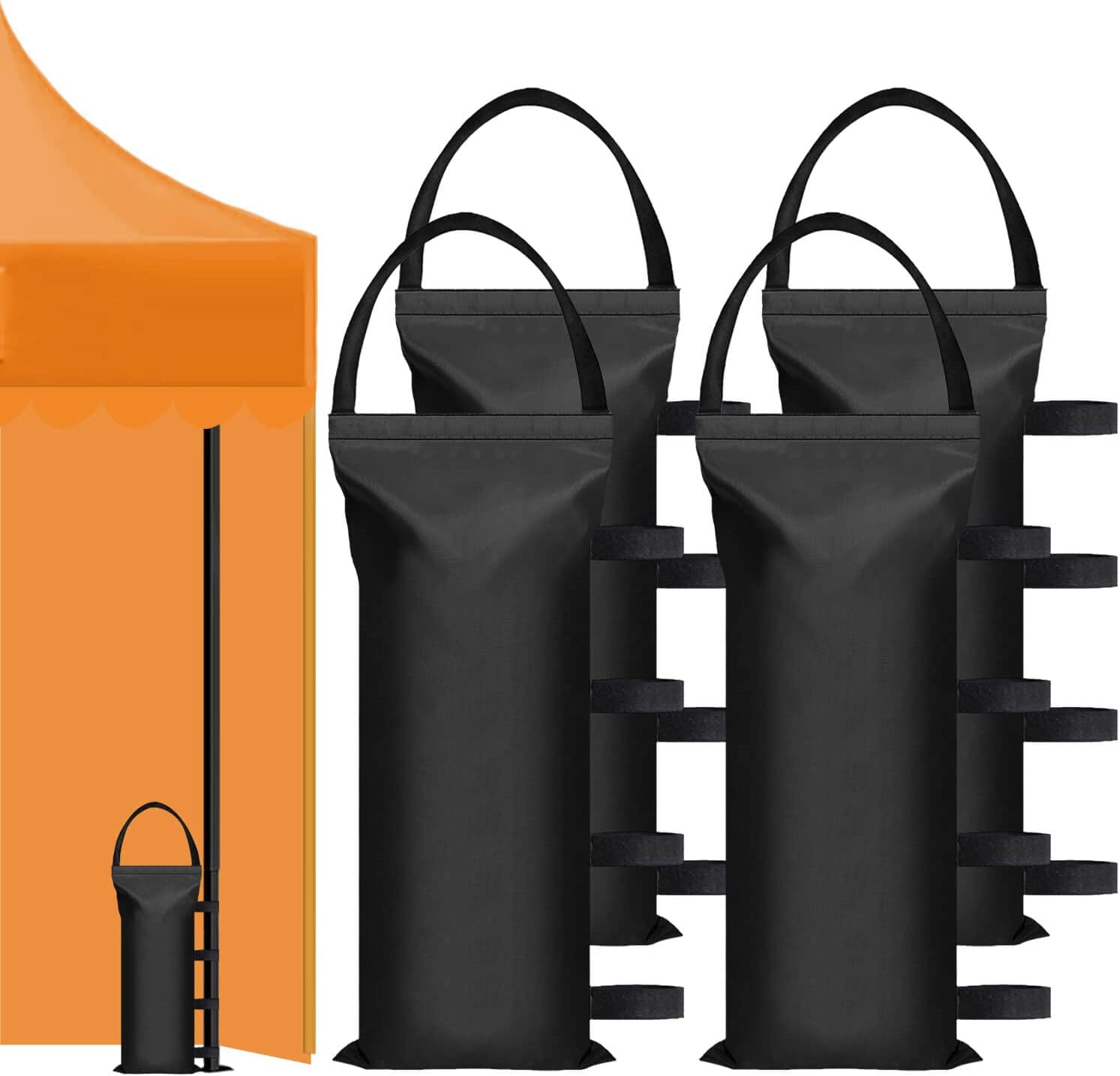 100 LBS Canopy Weights Sand Bags for Canopy Outdoor Advertising Tent Sunshade Fixed Windproof Pop up Canopy Tent No Sand Black 4-Pack