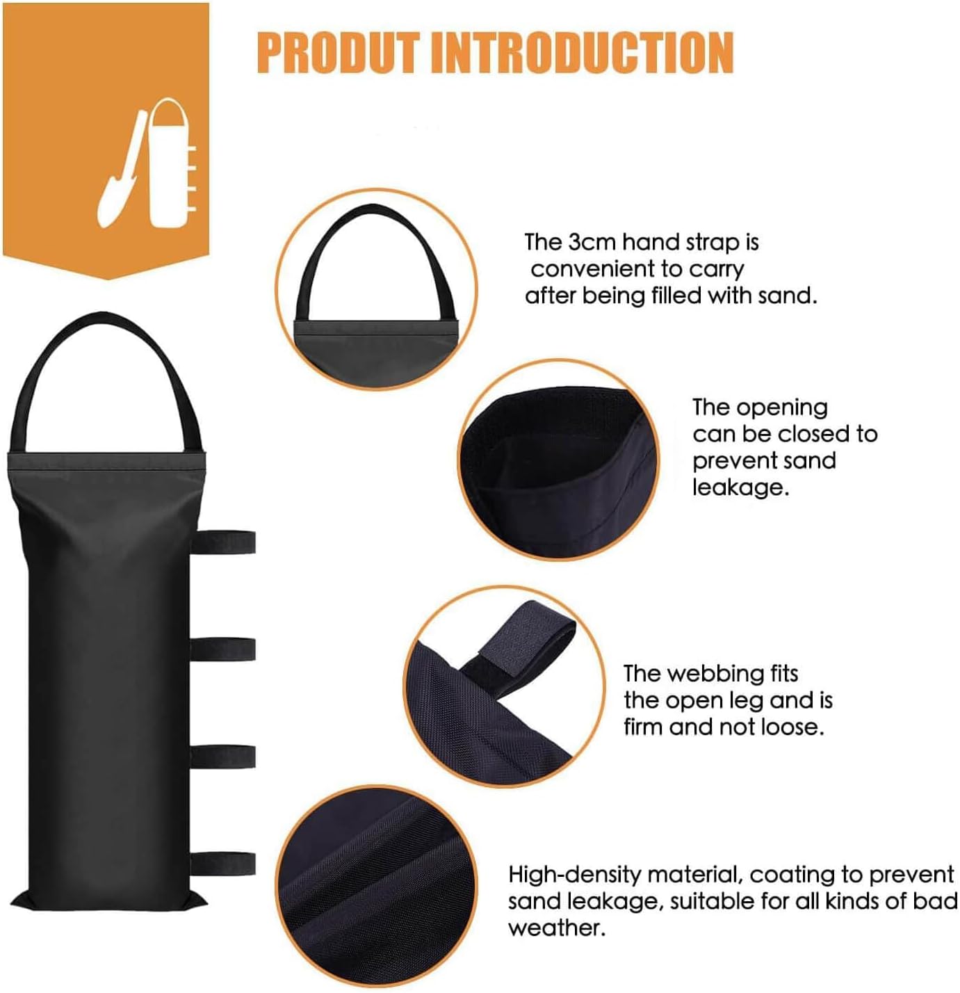 100 LBS Canopy Weights Sand Bags for Canopy Outdoor Advertising Tent Sunshade Fixed Windproof Pop up Canopy Tent No Sand Black 4-Pack