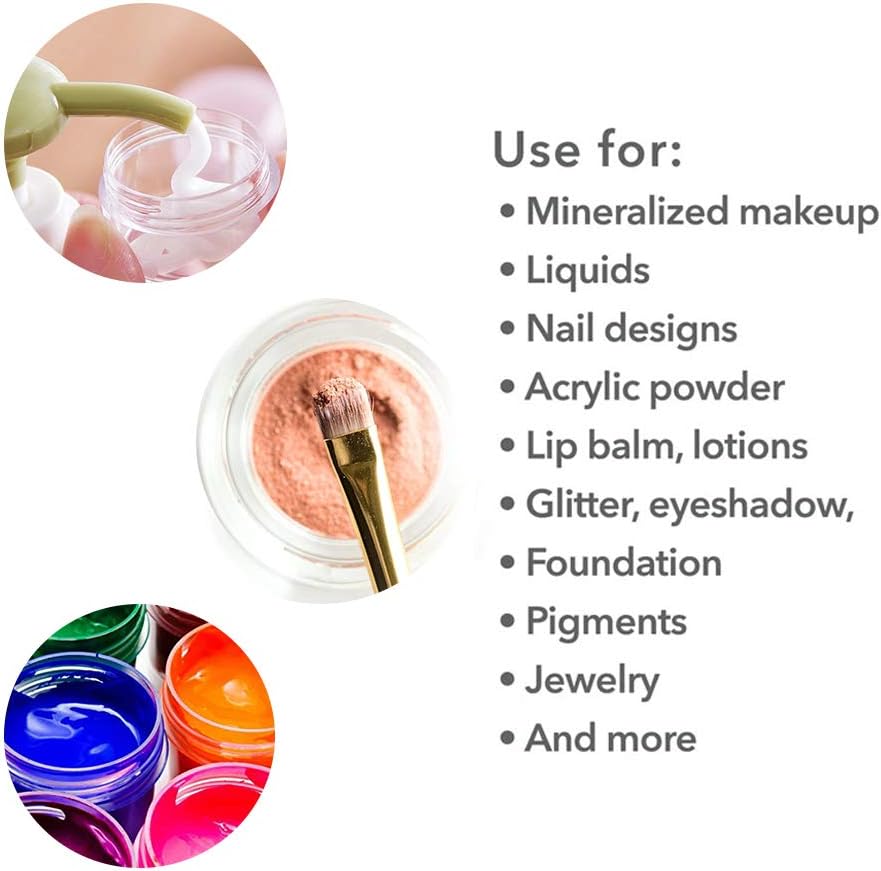 24 Pcs 1oz Plastic Cosmetic Jars,Round Leak Proof Clear Container with Lid,Wide-Mouth Refillable Small Storage Containers for Slime,Cosmetic,Lotion,Candy,Craft