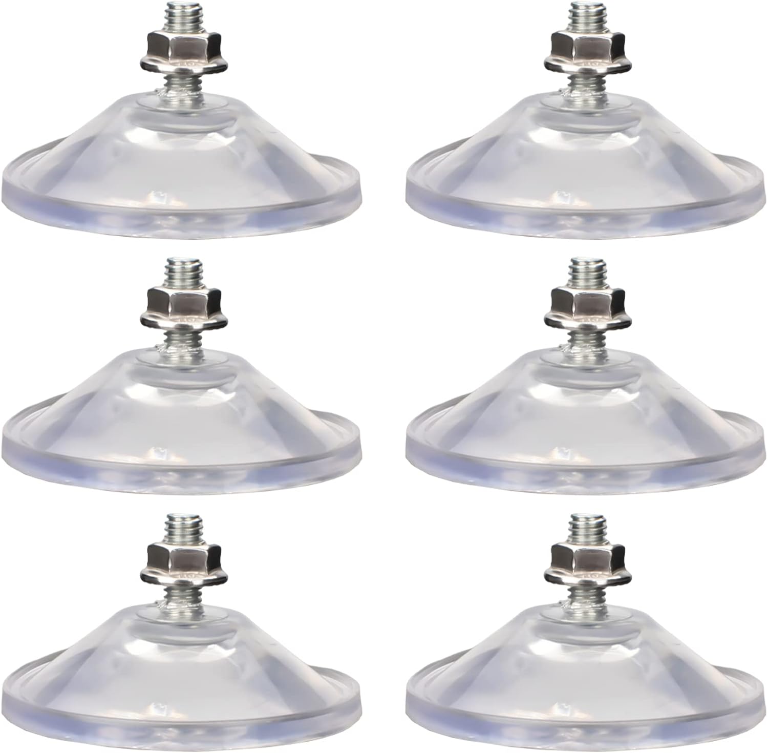 6 Pcs Strong Thickened Sucker Suction Cup Clear PVC Sucker Pads with M6 x 14 Thread Screw Extra Strong Adhesive Glass Suction Holder