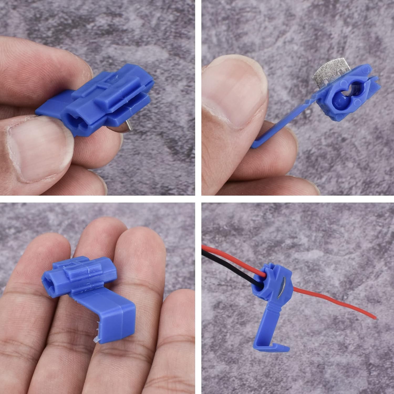60Pcs Solderless Quick Splice Wire Connectors 18-14 AWG Splice Connector Snap Electrical Wire Connector Cold Pressed Insulated Electric Wire Splice Connectors