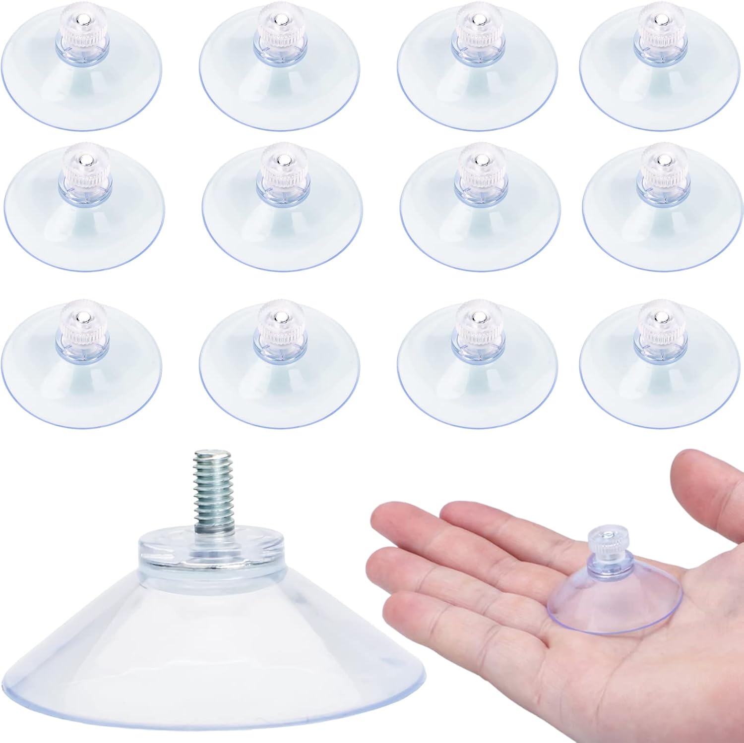 40 mm Glass Suction Pads Clear PVC Sucker Pads Suction Holder Without Hooks for Bathroom Wall Door Glass Window Car Shade Clear, 12pcs