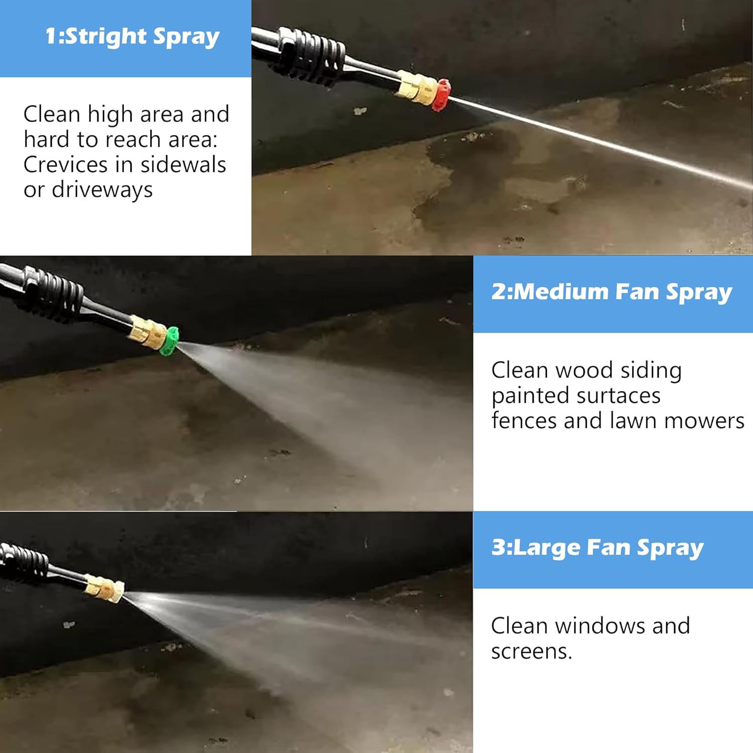 Pressure Washer Tips, Pressure Washer Nozzle Tip with Holder, 7 Nozzle Tips, 1/4 Inch Quick Connect, 4000 PSI