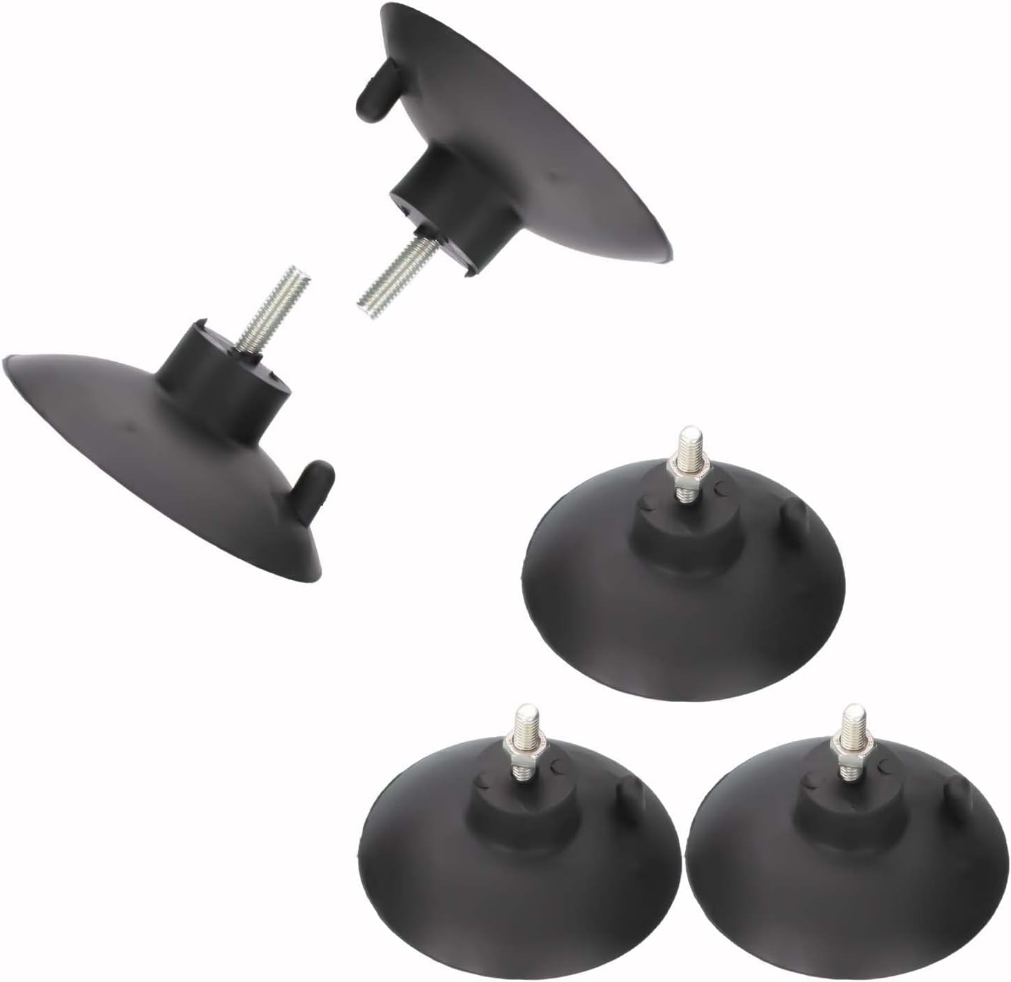 4 PCs French Fry Suction Cup Feet Commercial Suction Cup Feet with Screws for Industrial Commercial French Fry Cutter Black