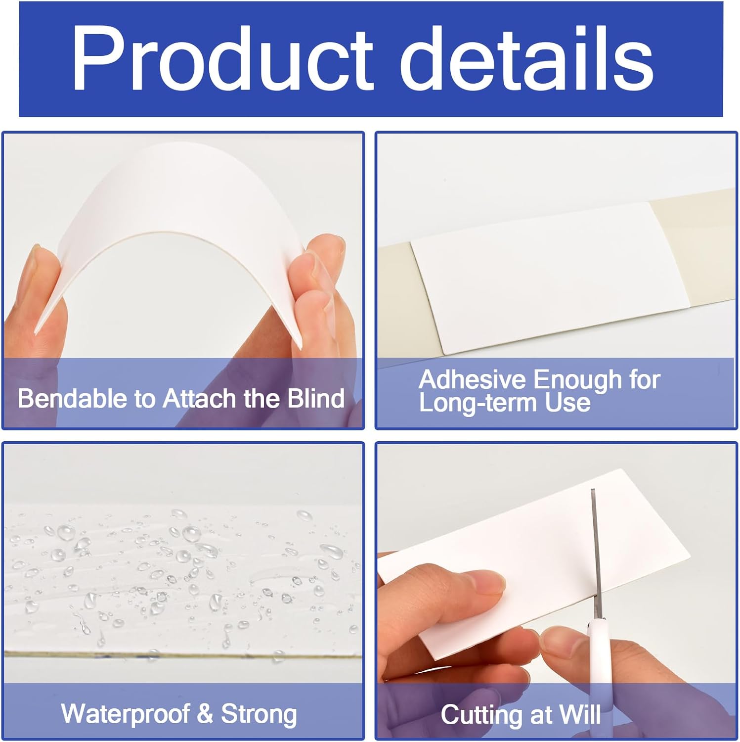 8 Pcs Horizontal Blind Repair Tabs Mini Blind Slat Repair Kit Horizontal Blinds Replacement Slats White Blind Fixers for Horizontal Blinds 2" W x 3.5" L