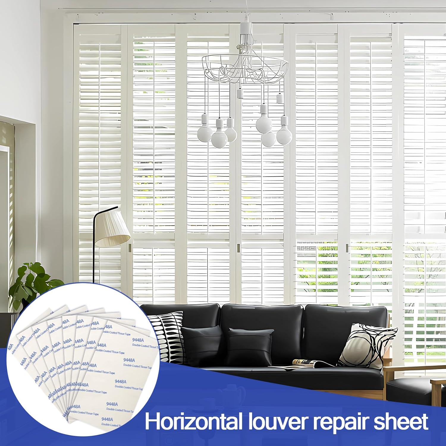 8 Pcs Horizontal Blind Repair Tabs Mini Blind Slat Repair Kit Horizontal Blinds Replacement Slats White Blind Fixers for Horizontal Blinds 2" W x 3.5" L