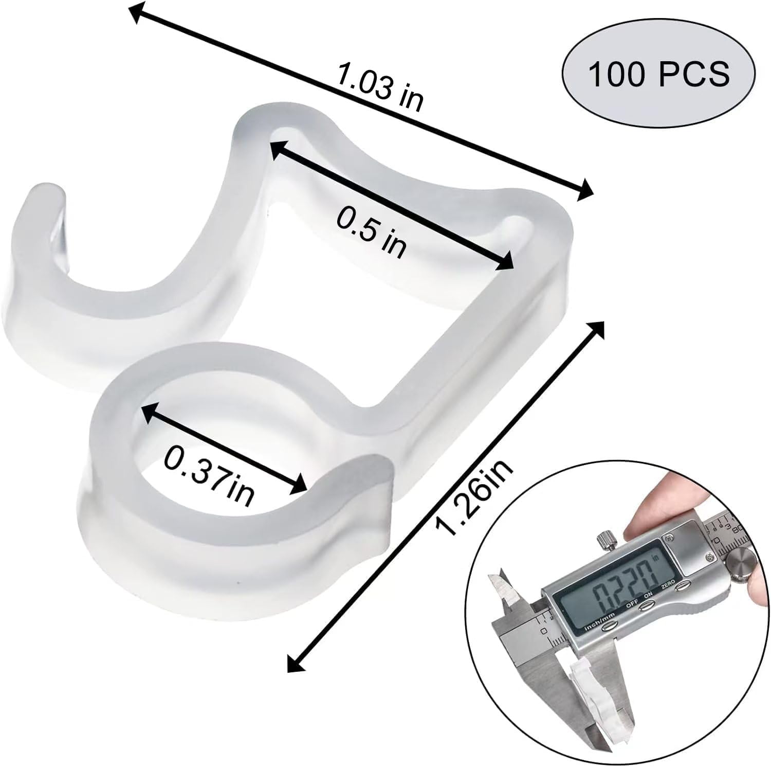 100 Pcs Outdoor Light Clips Hooks for Outdoor String Lights Gutter Clips for Hanging Christmas Village Accessories