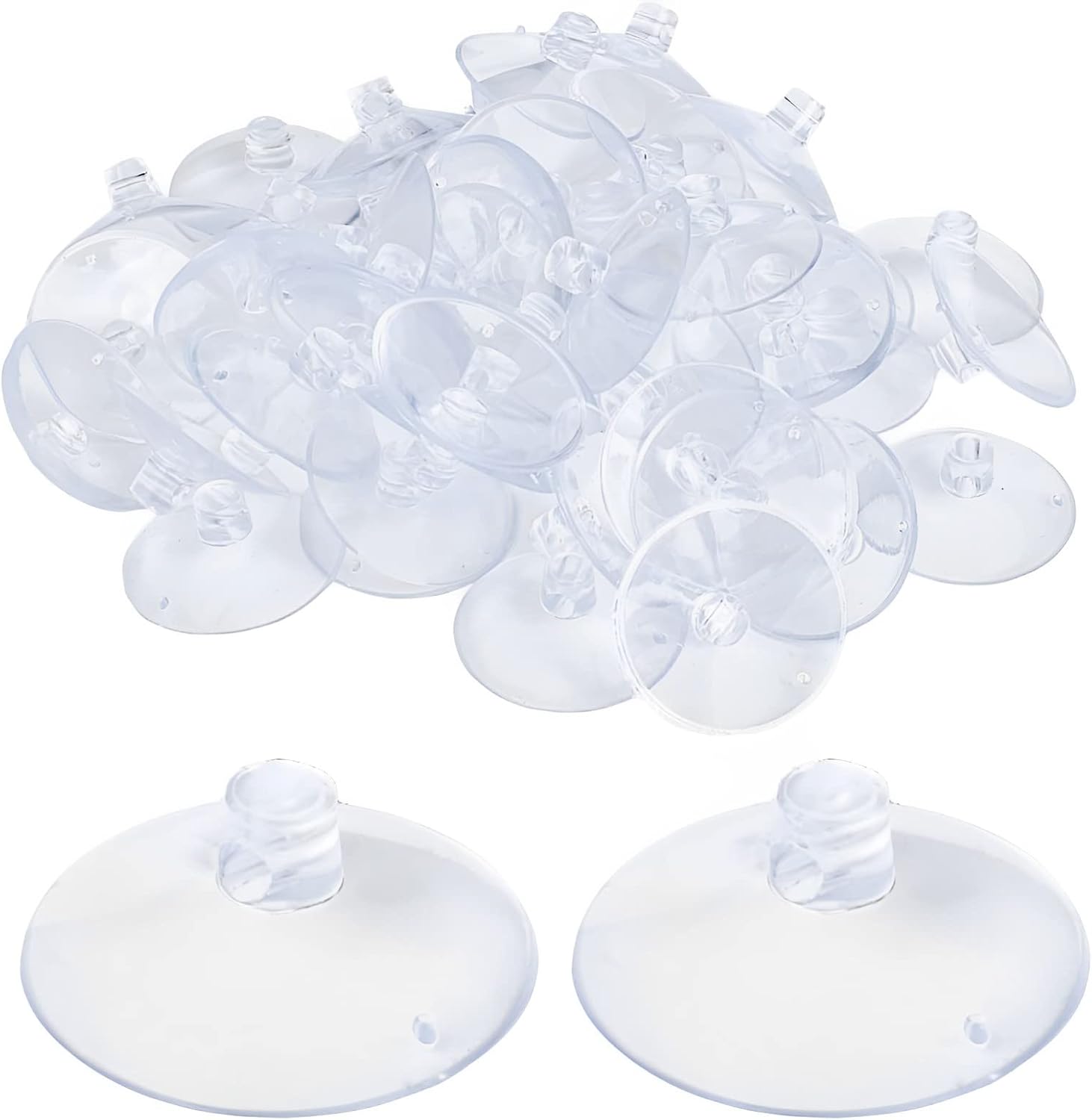 Suction Cup with Hole 1.2'' Glass Suction Pads Clear PVC Sucker Pads Small Suction Holder for Bathroom Wall Door Glass Window Car Shade 50pcs