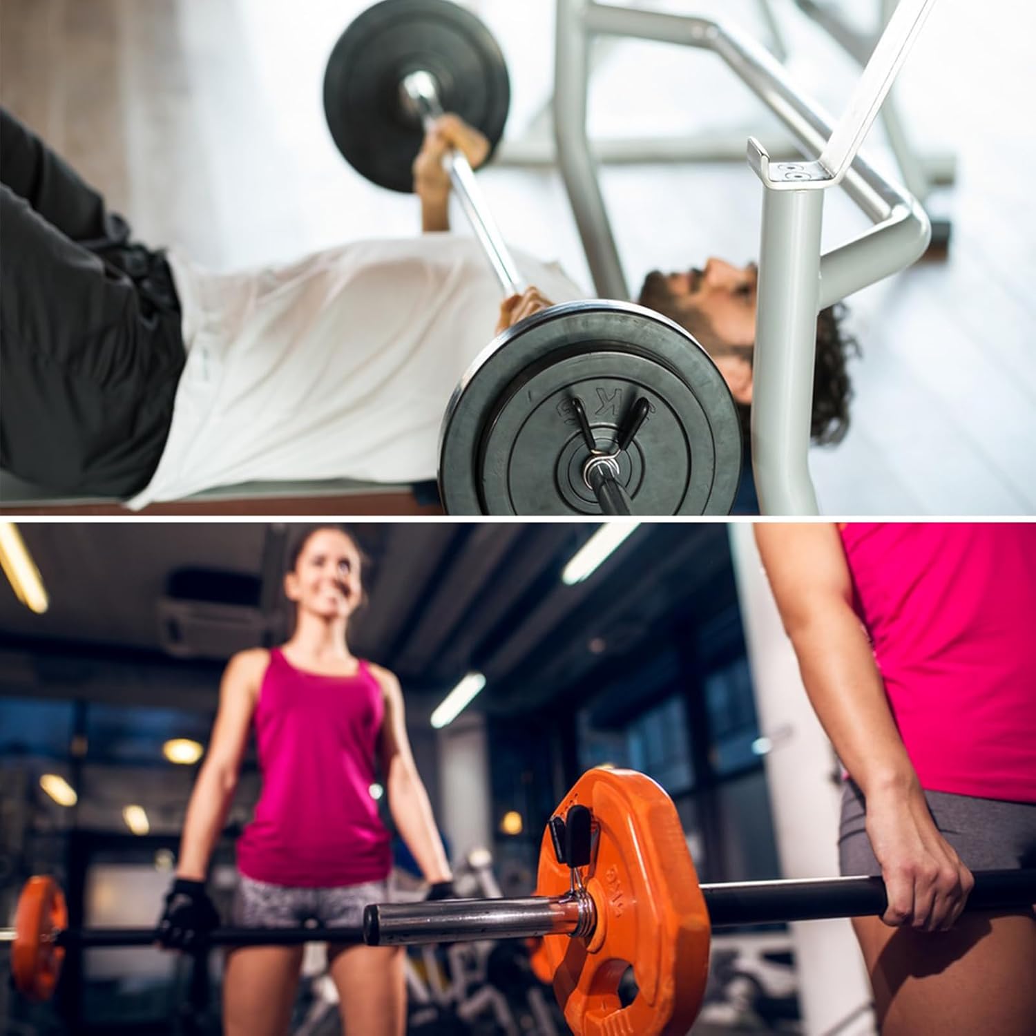 Spring Clip Collars 1 Inch Olympic Barbell Clamps Dumbbell Clips Weight Bar Clips for Weightlifting, Powerlifting, Strength Training