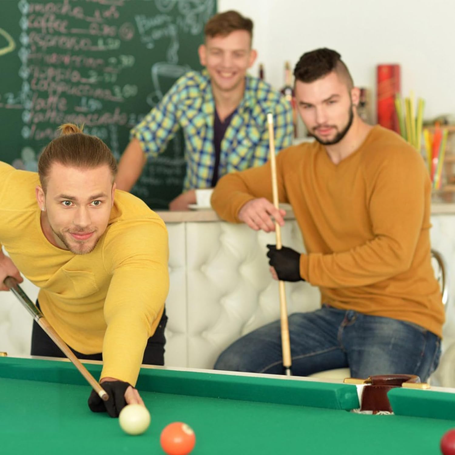 3 Fingers Pool Gloves 20Pcs Billiard Glove Universal Cue Sports Gloves Pool Left Right Hand Gloves Breathable Elastic Show Gloves Sport Gloves for Billiard Accessories, Black