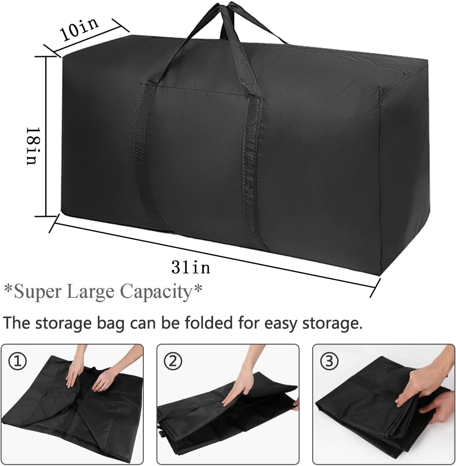 Extra Large Moving Bags with Strg Zippers & Carrying Handles, Storage Bags Storage Totes for Clothes, Moving Supplies, Space Saving Oversized Storage Bag Organizer for Moving, Traveling 2 Pack